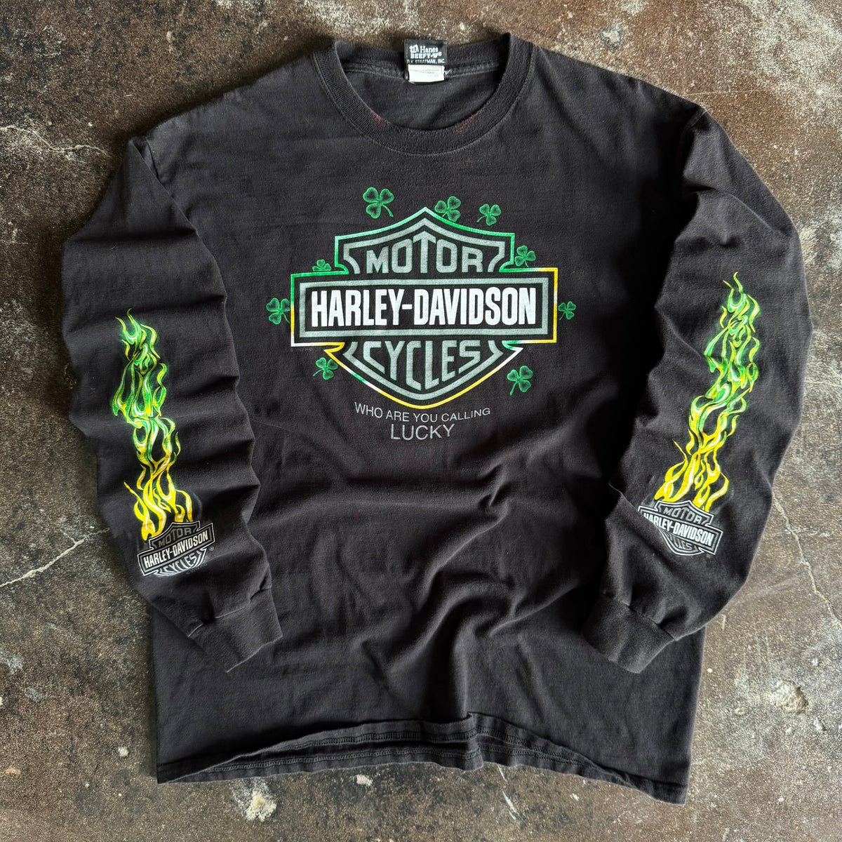 Y2K Harley Clover Leprechaun Longsleeve Tee (L)