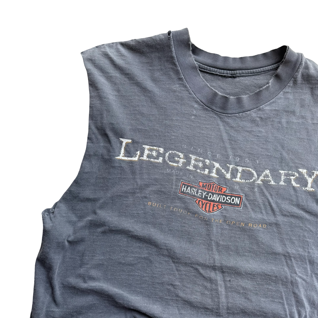 90’s Harley Sun Faded Cut-Off Tank Top Tee Size L