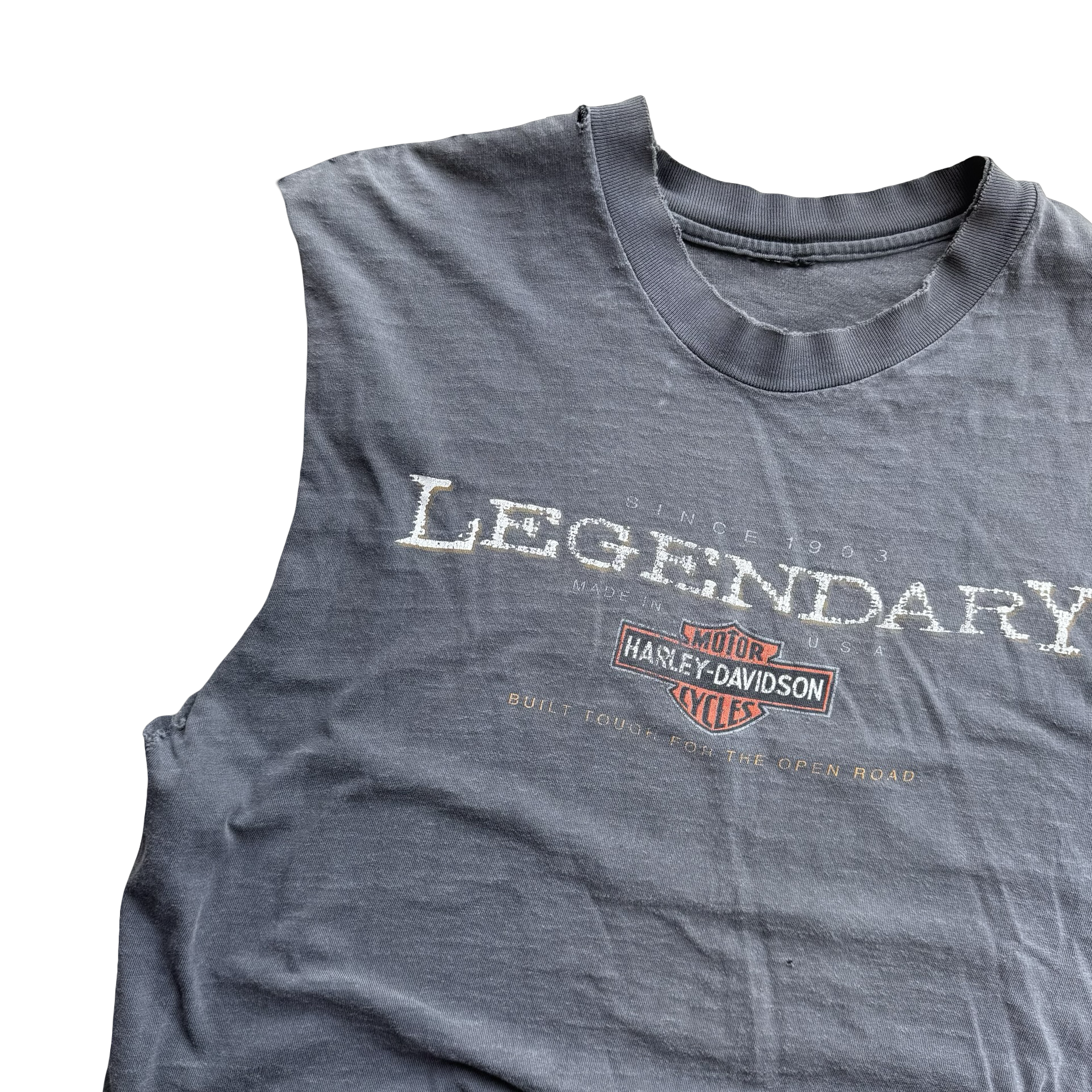 90’s Harley Sun Faded Cut-Off Tank Top Tee Size L