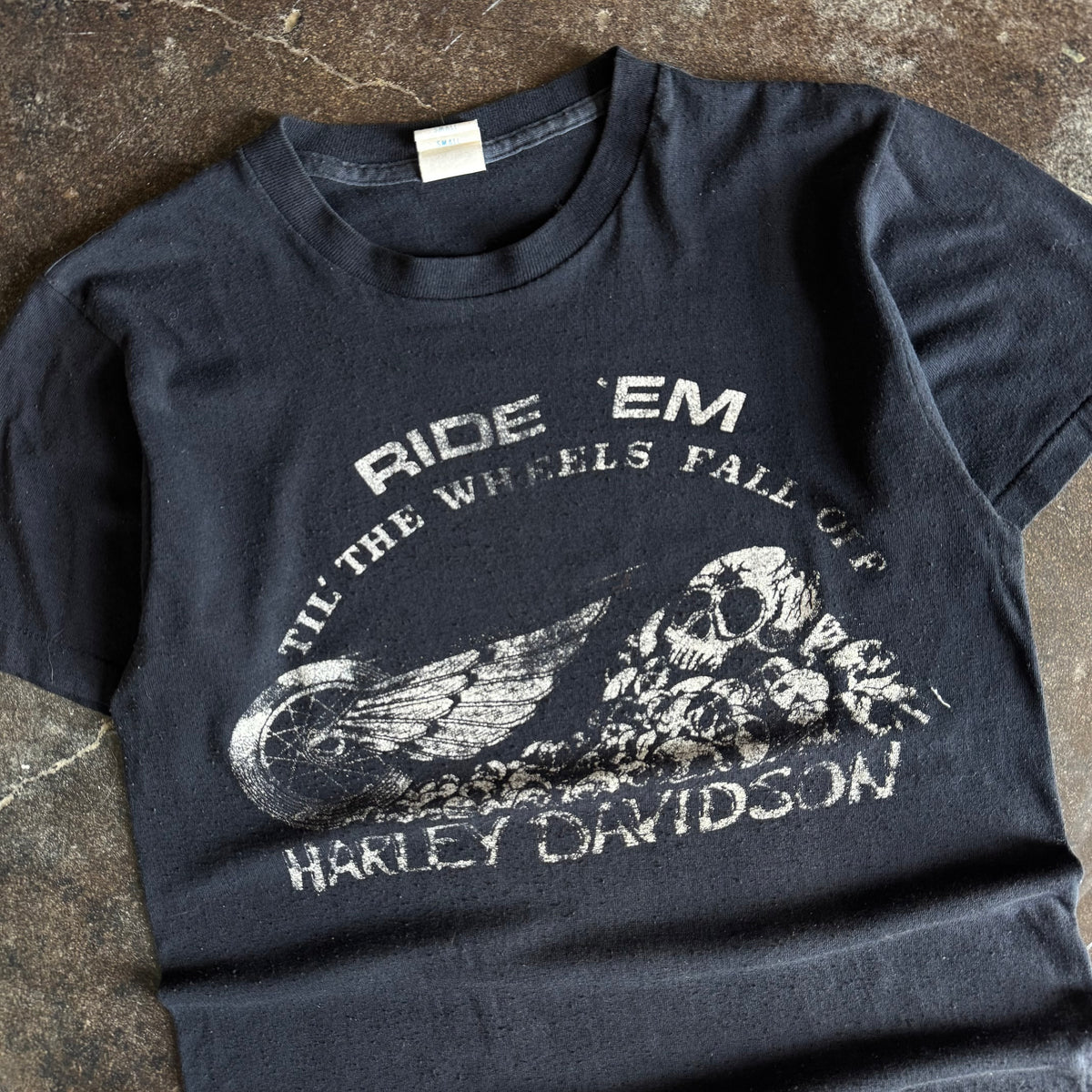 80’s Harley Ride-Em Skull Tee (S)