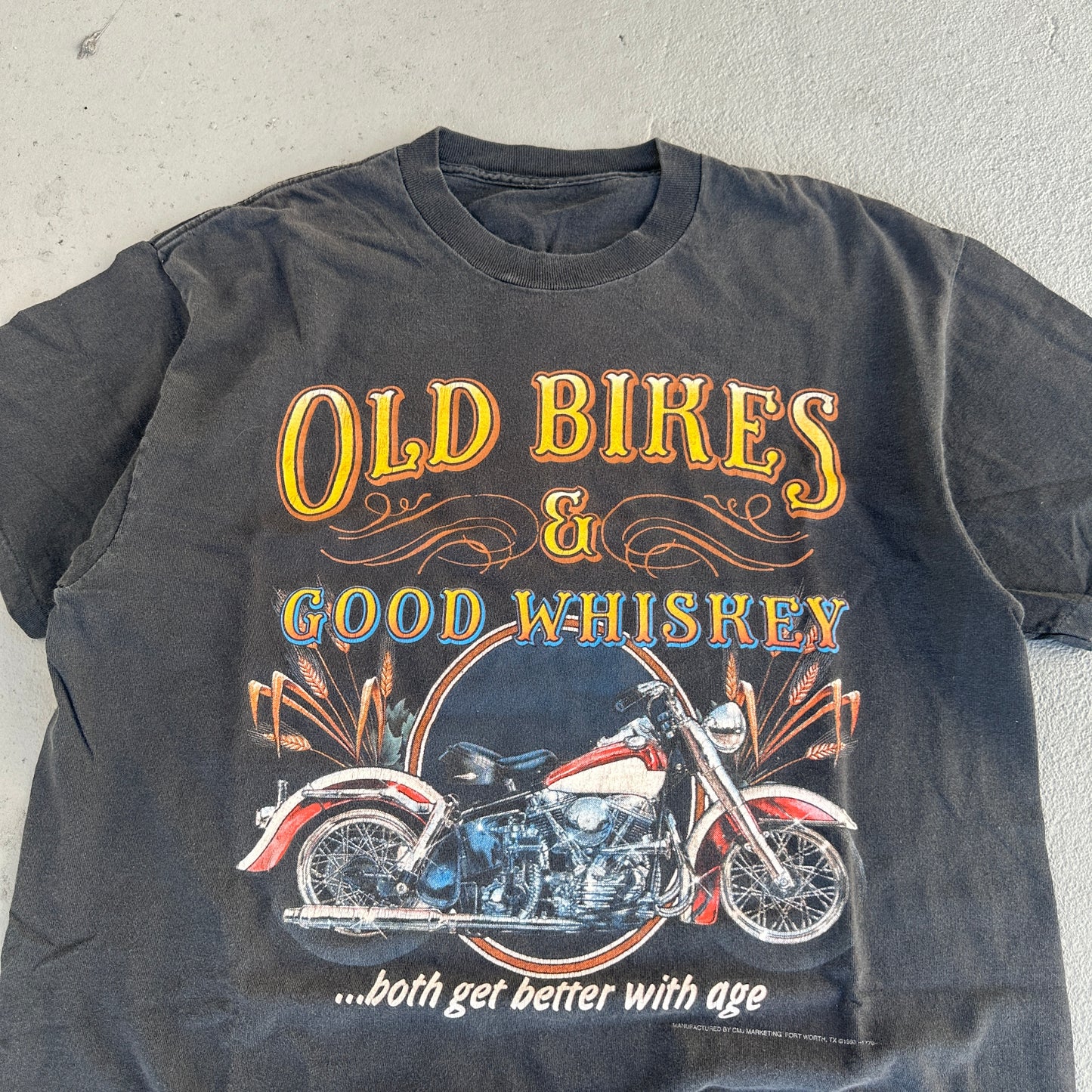 90s Old Bikes & Good Whiskey Tee (Minimal-Wear)