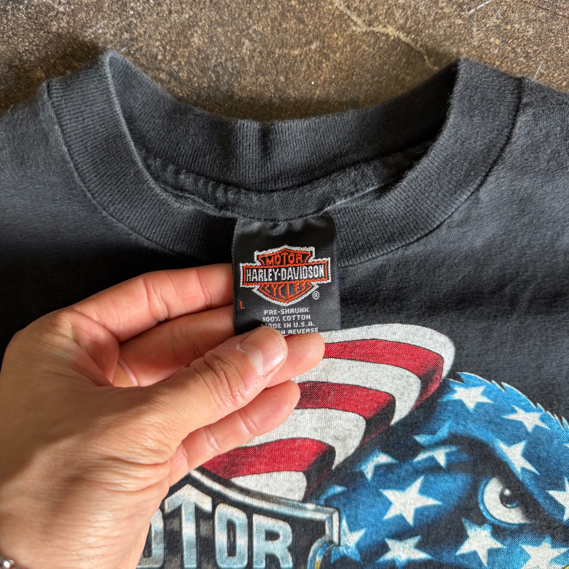 90’s Harley Davidson Flag Eagle Alabama Tee (L)