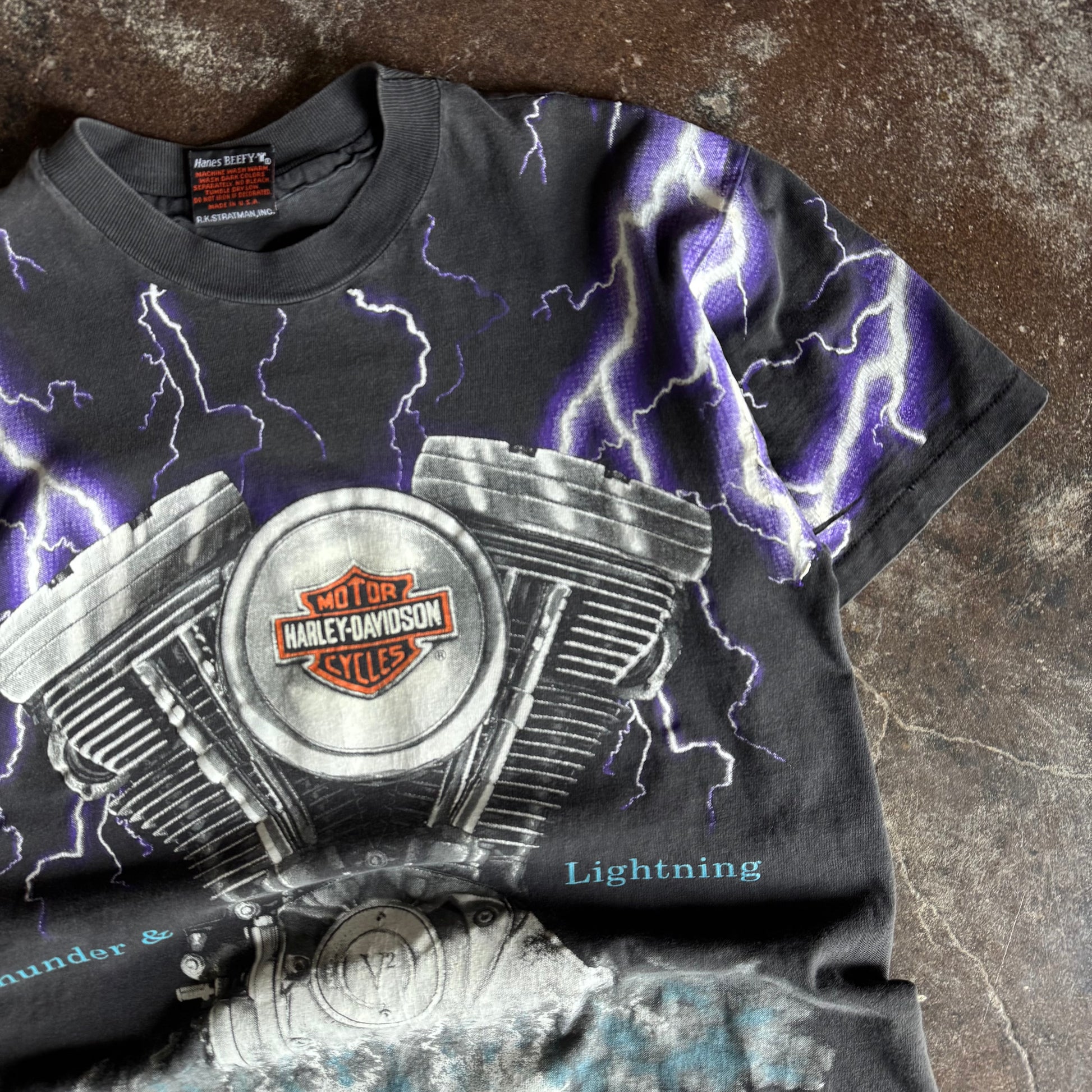 90’s Harley Thunder & Lightning AOP Tee (M)