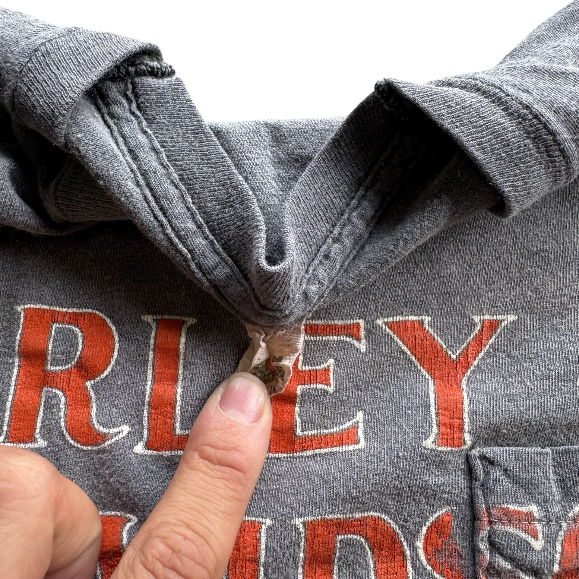70’a Harley Keystone Spellout Sun Faded Pocket Tee Size L