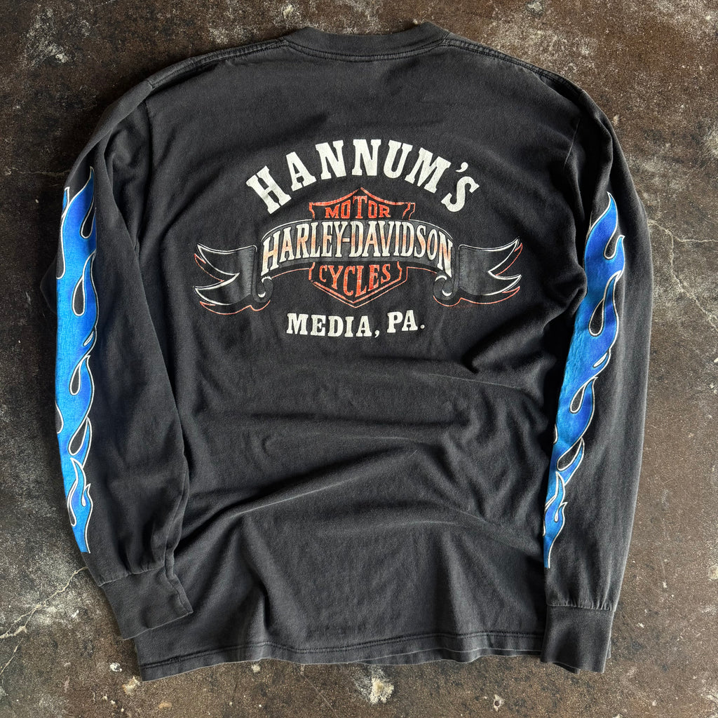 90’s Harley Blue Flame Emblem Longsleeve (XL)