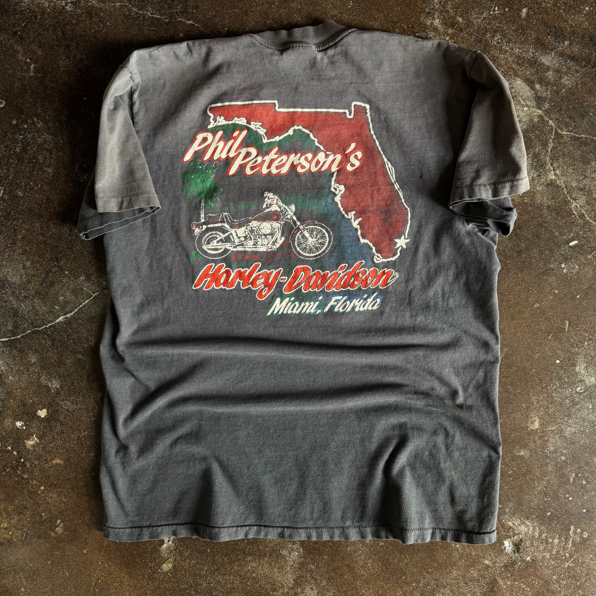 80’s Harley “Not Just A T-Shirt” Sun Faded Miami Tee (L)