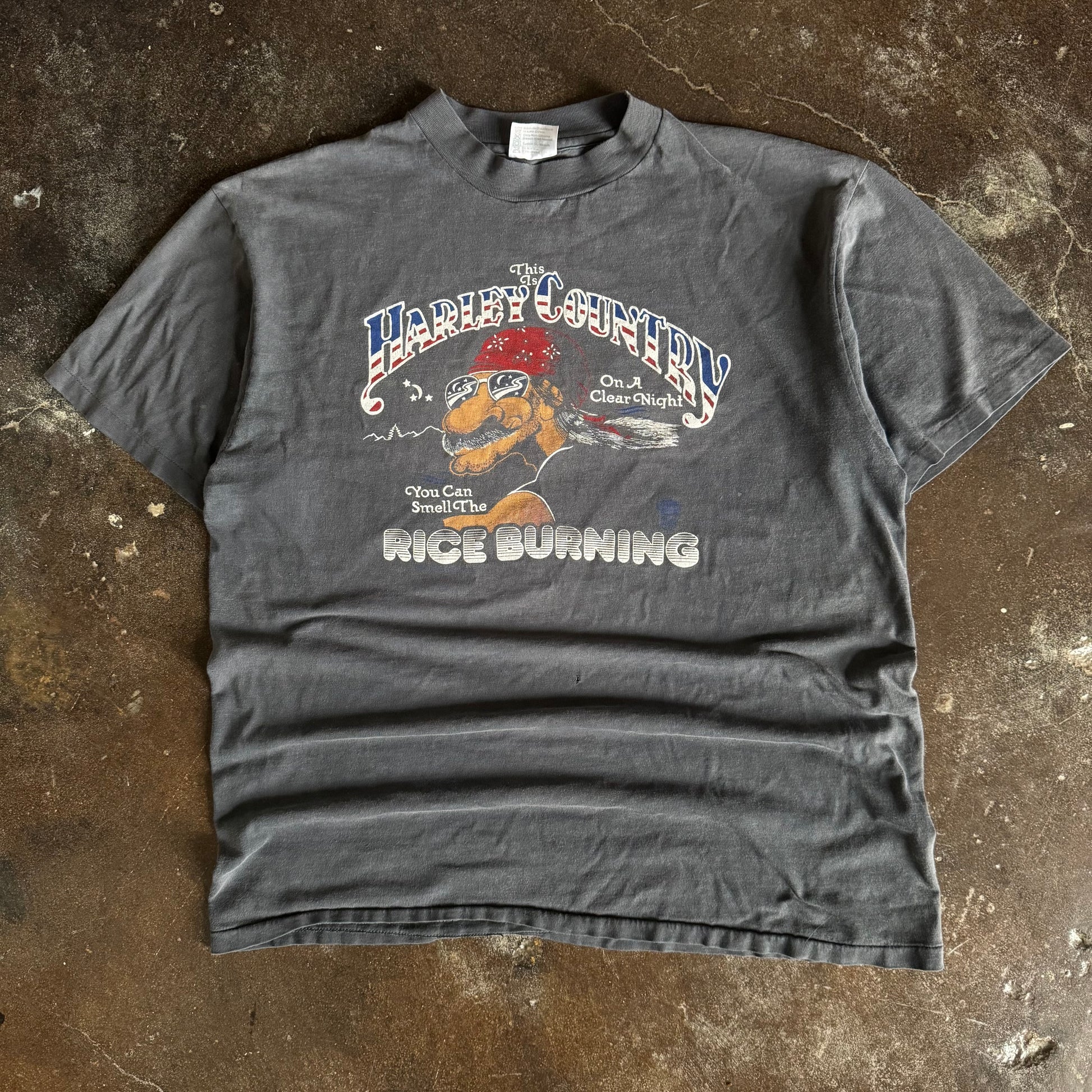80’s Harley Country Rice Burning Sun Faded Tee (XL)