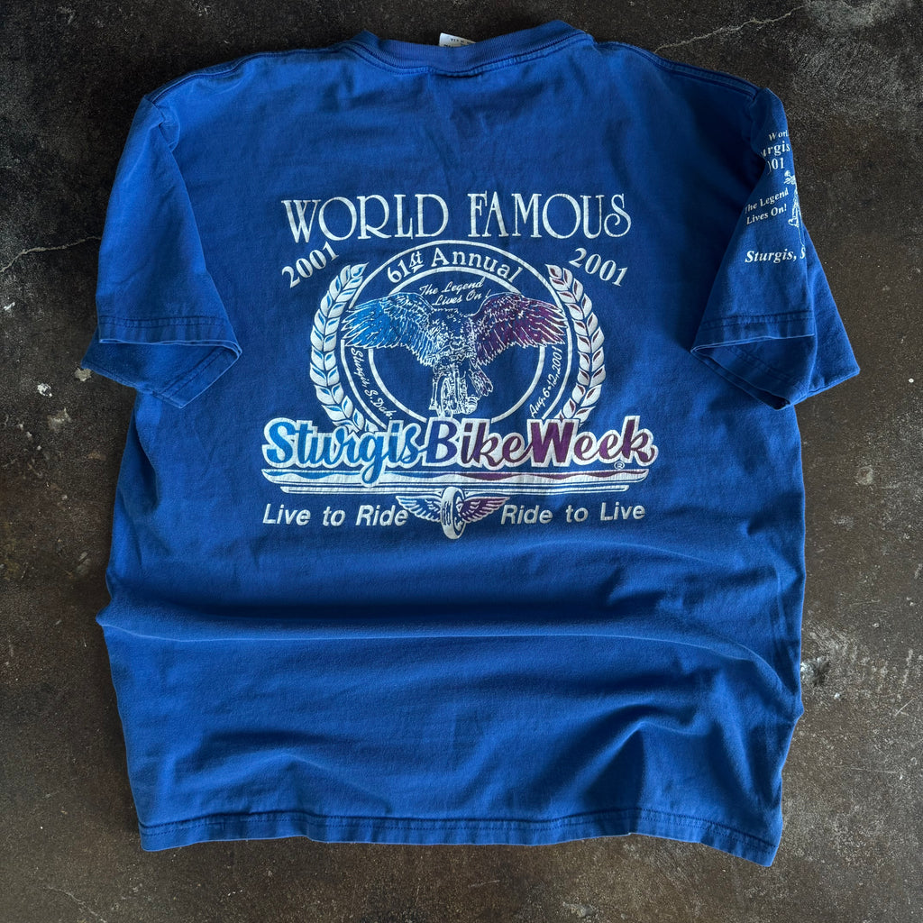 ‘01 Sturgis Bat Skull Biker Tee (XL)