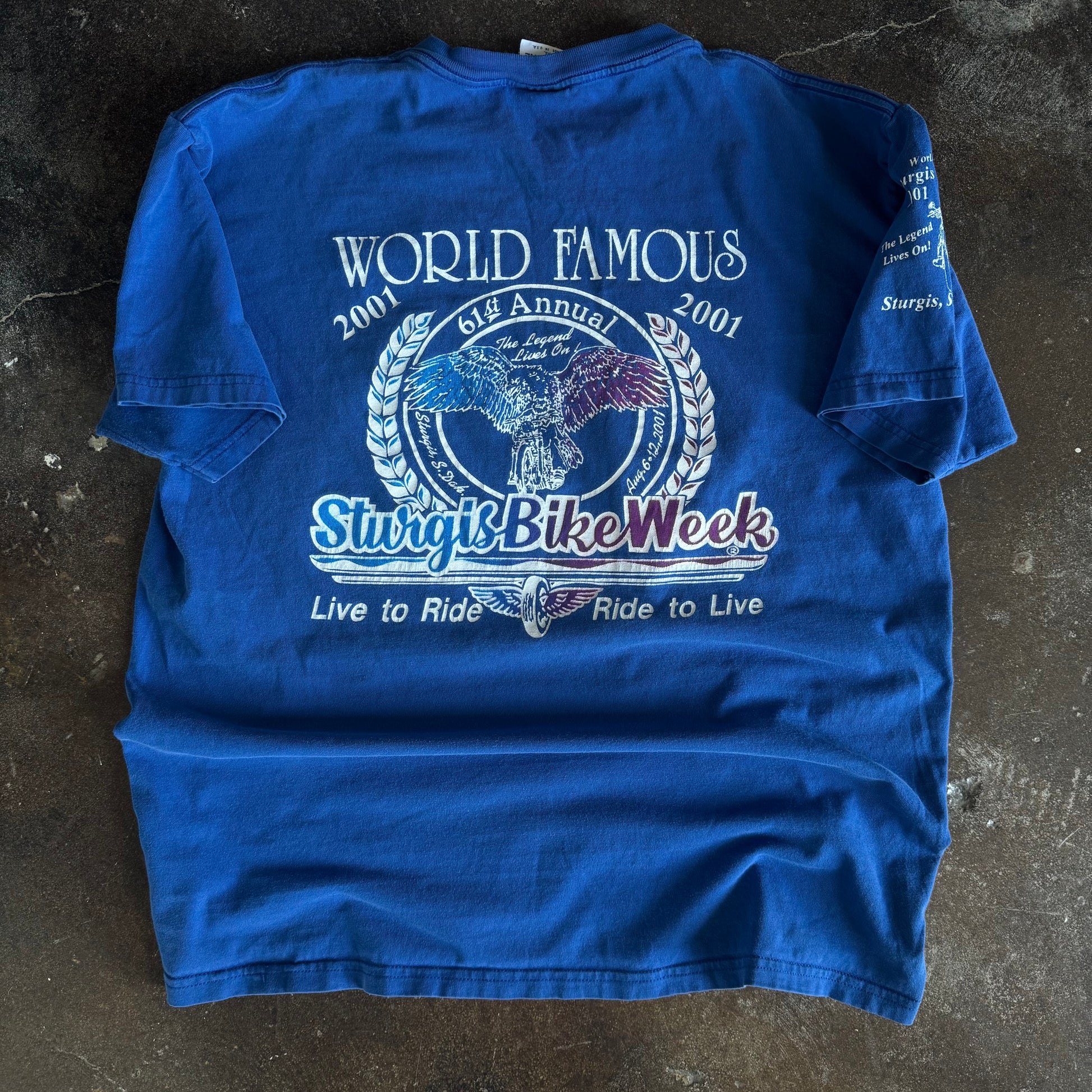 ‘01 Sturgis Bat Skull Biker Tee (XL)