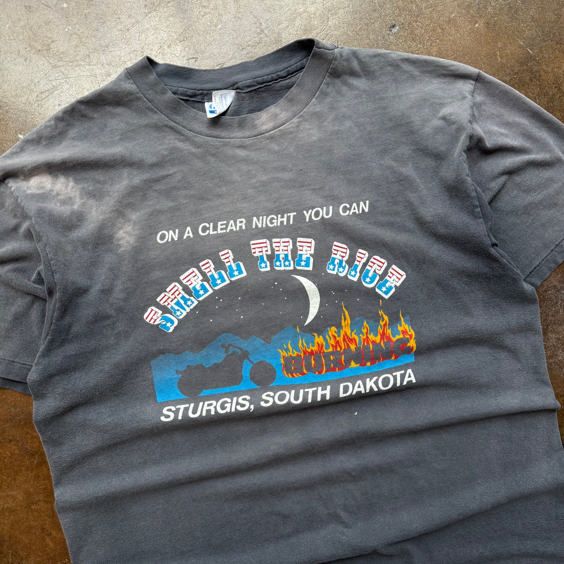 80’s Harley “Smell The Rice Burning” Sun Faded Tee (XL)