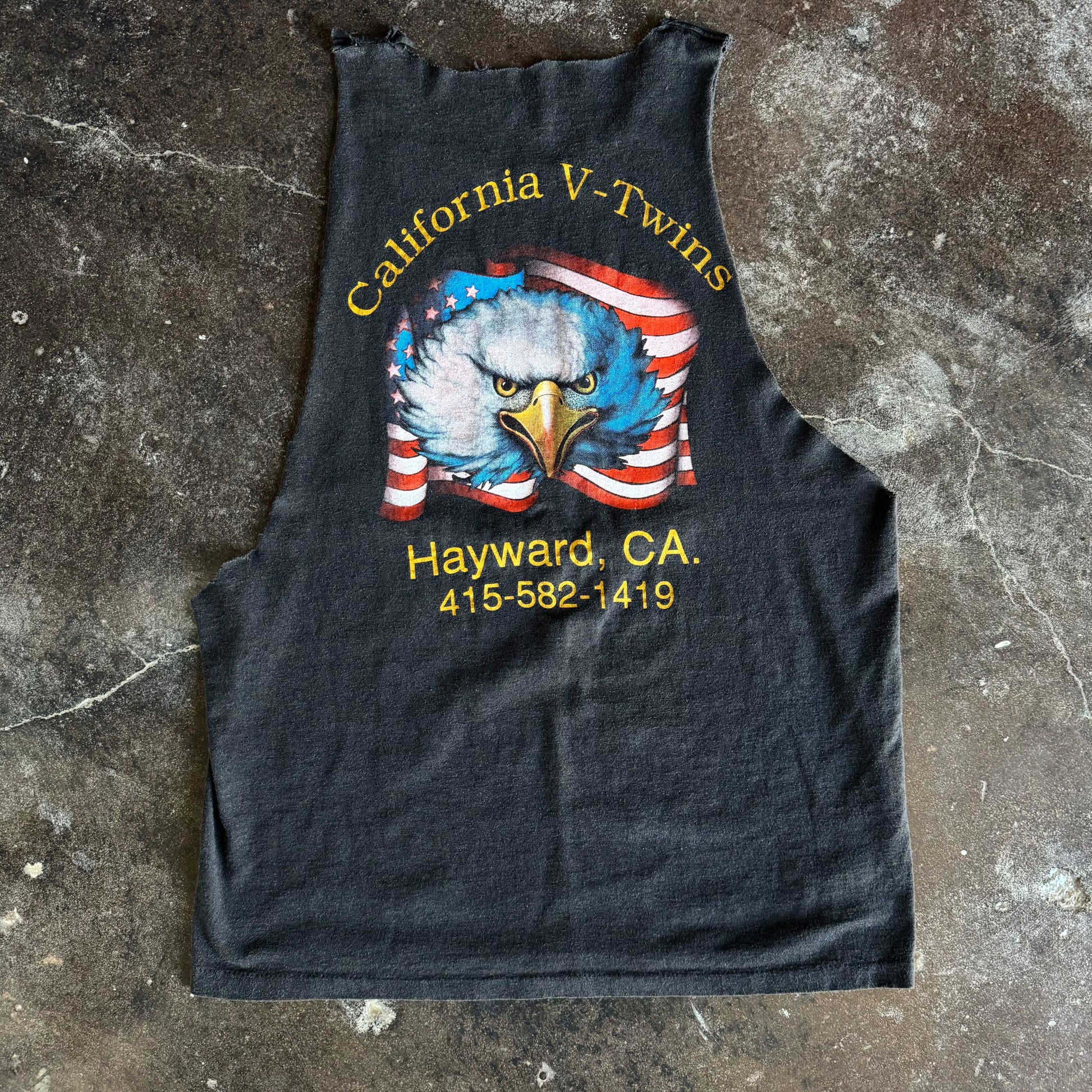 ‘90 Harley 3D Emblem Eagle Cut-Off Tank Top (L/XL)