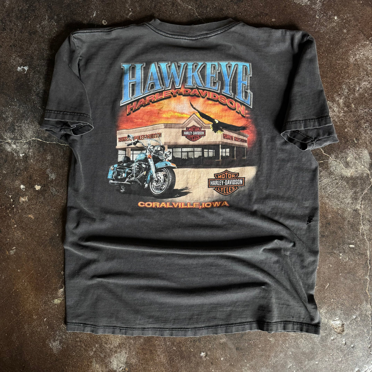 Y2K Harley Tribal Flames Sun Faded Tee (XL)