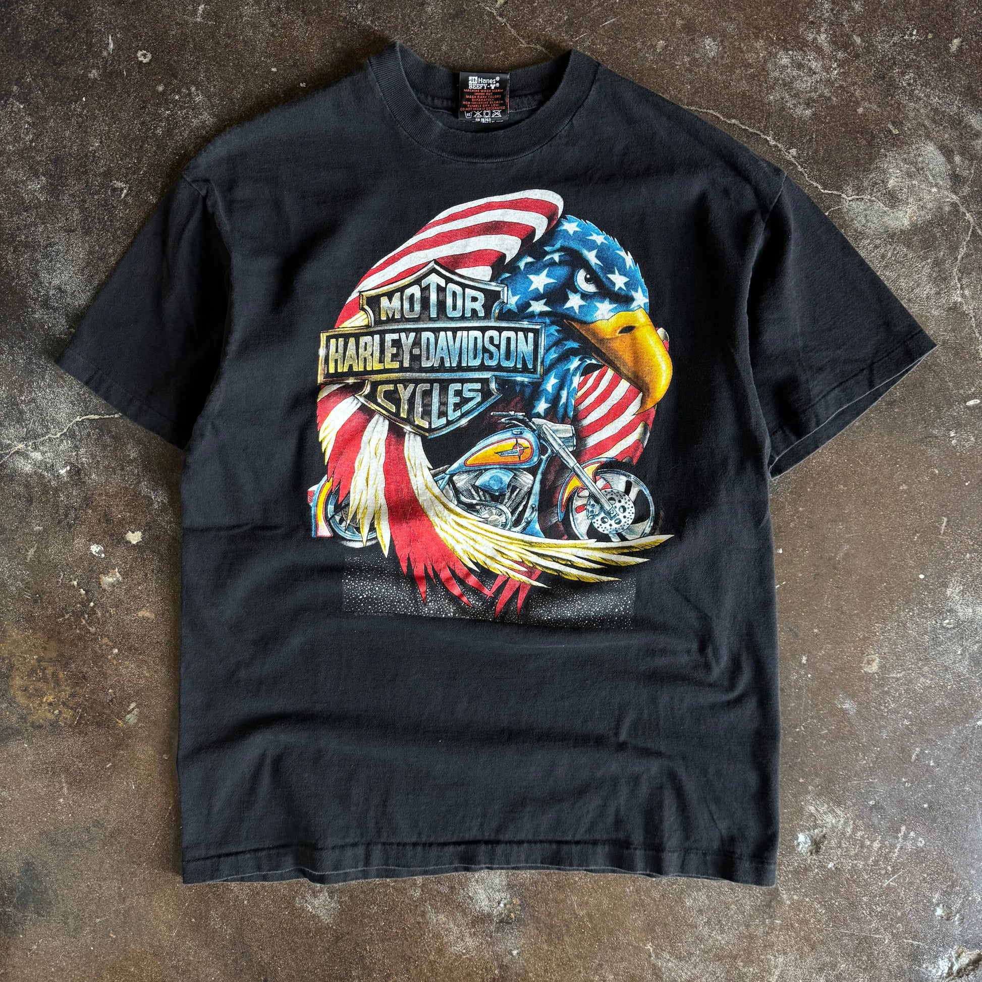 90’s Harley Davidson Flag Eagle Alabama Tee (L)