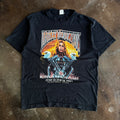 Vintage 1990 Harley Rendezvous Notorious With Class t-shirt with eagle V-twin engine and pinup graphic on black