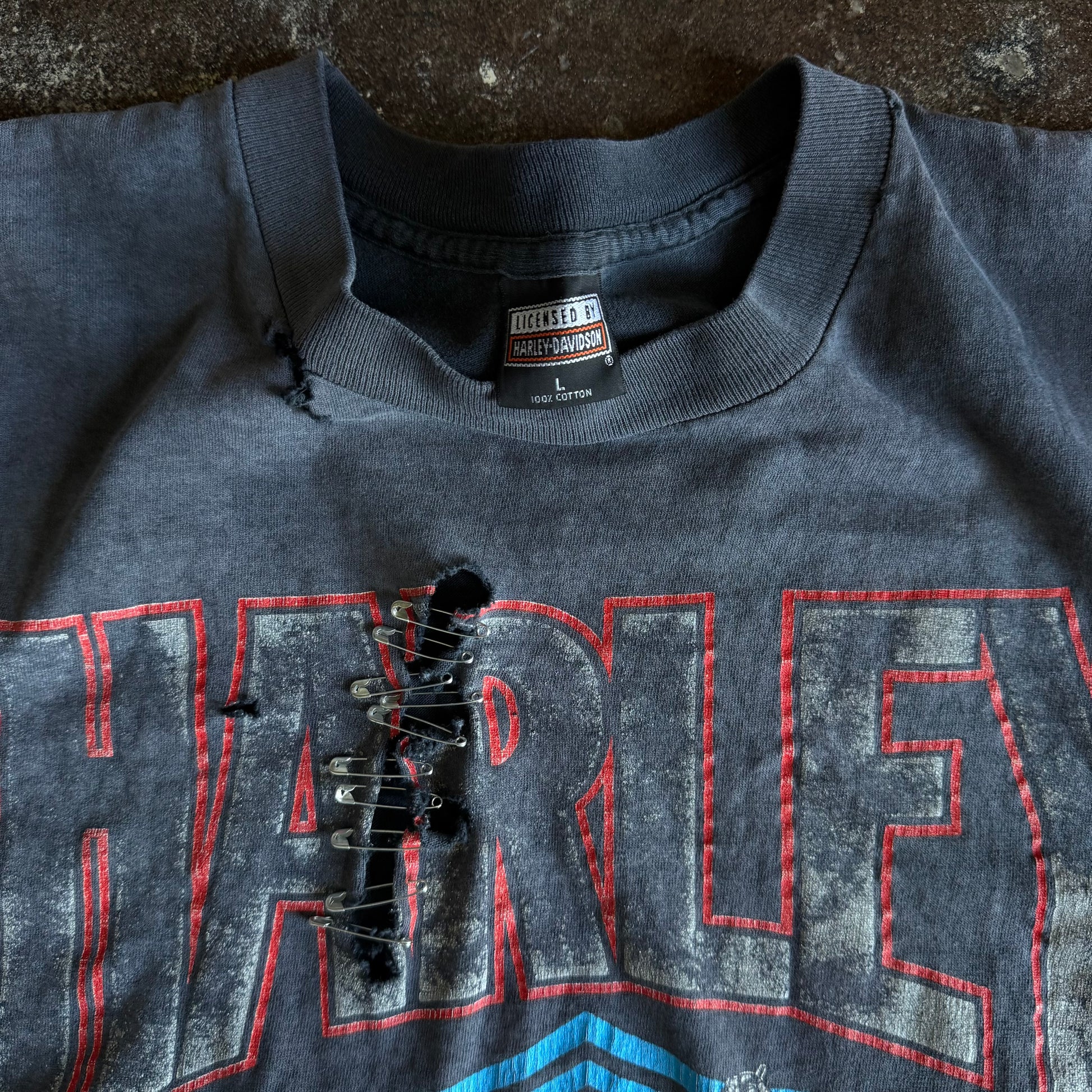 90’s Harley Thrashed & Faded Funwear Tee (L)