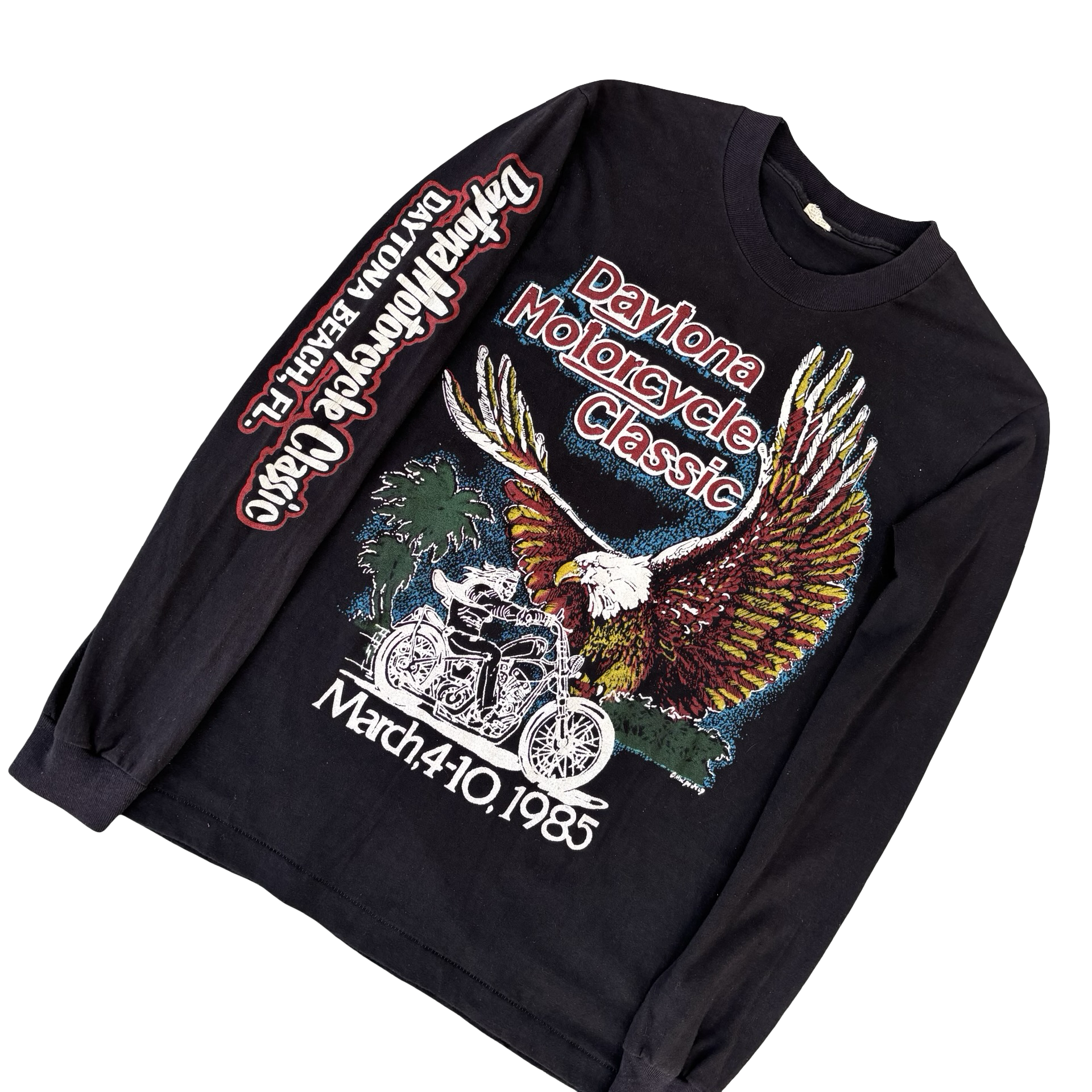 80’s Motorcycle Classic Longsleeve Tee Daytona Size M