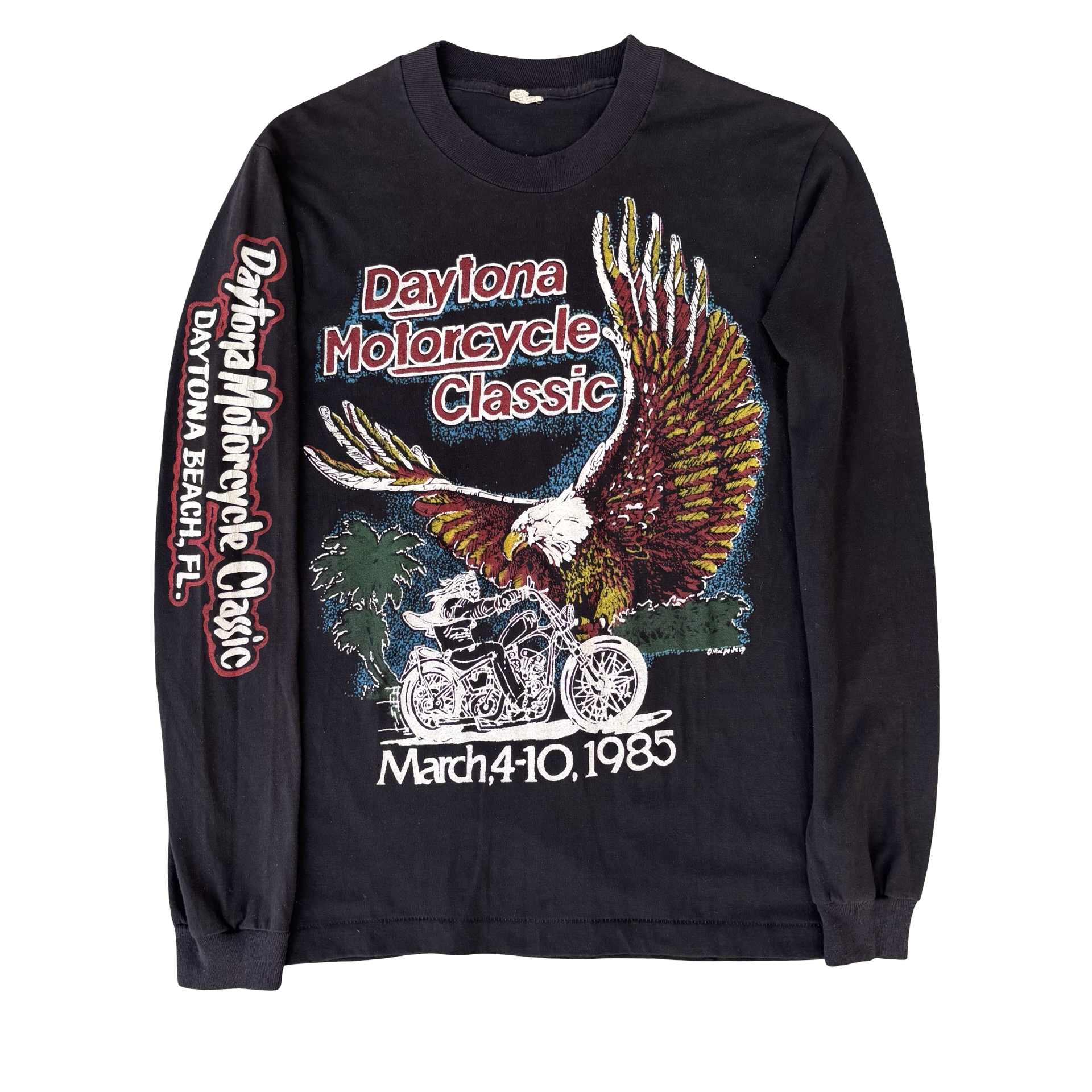 80’s Motorcycle Classic Longsleeve Tee Daytona Size M