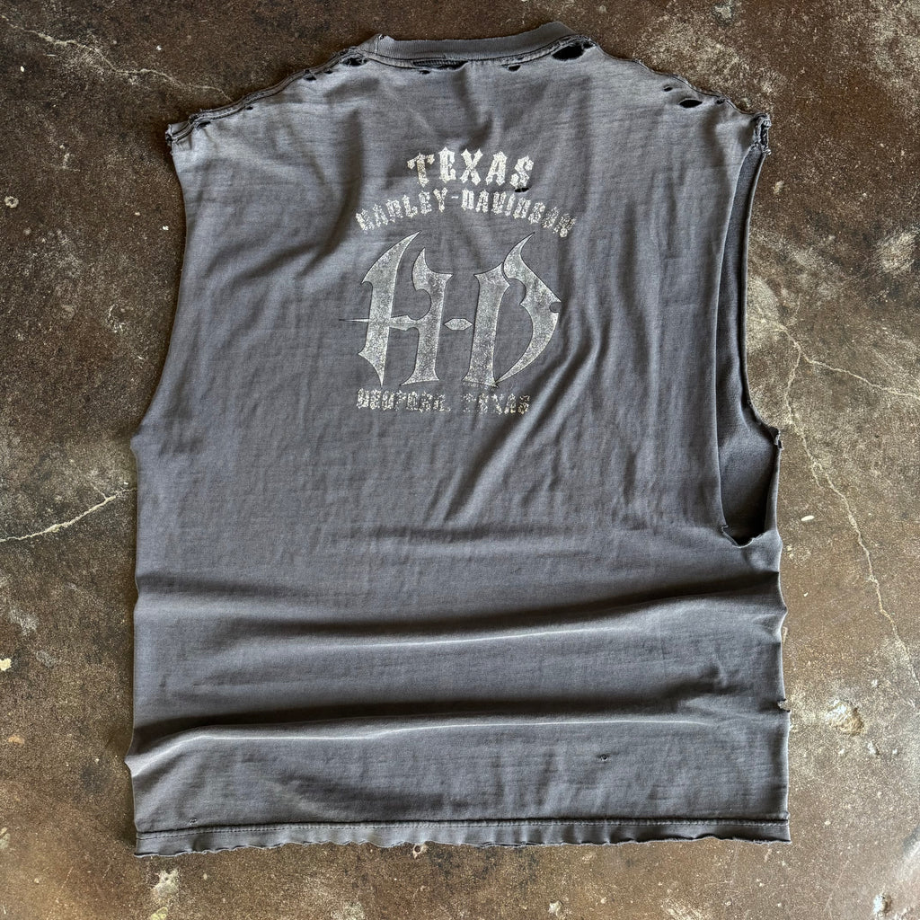Y2K Sun Faded Harley Texas Longhorn Cutoff Tee (XL)