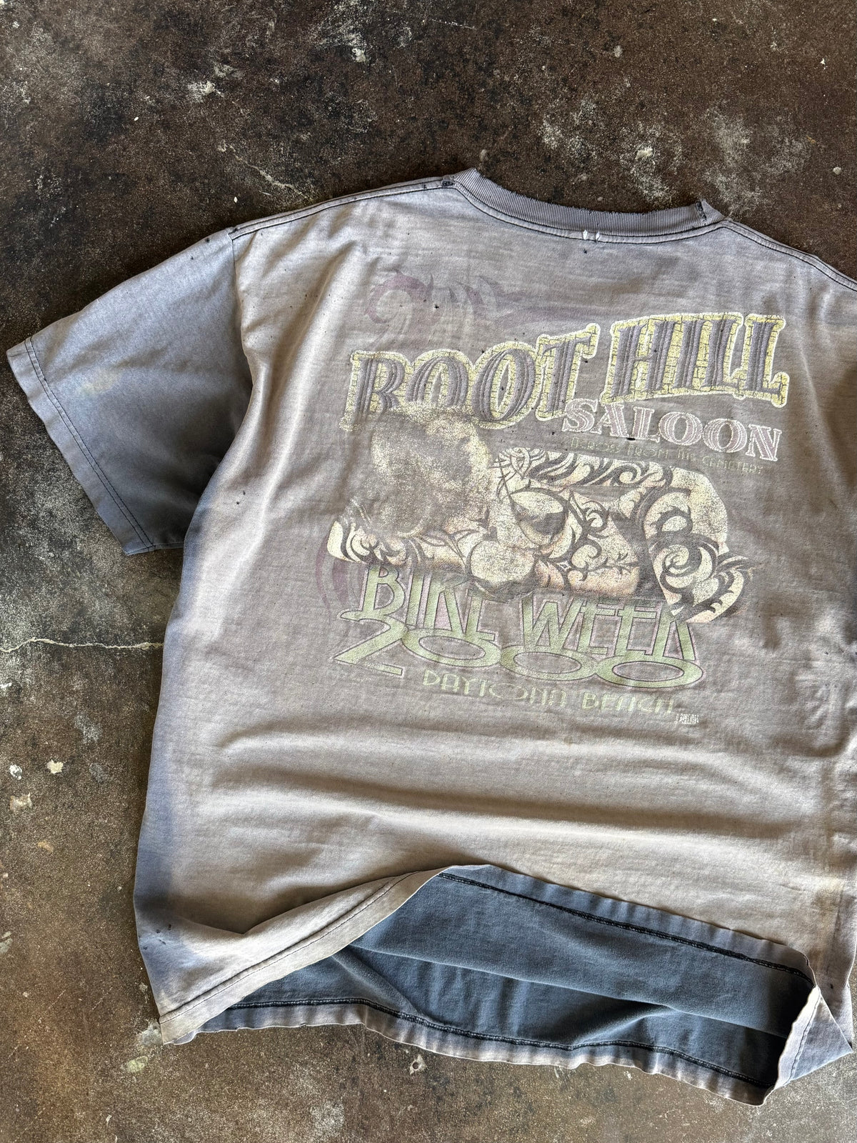 Additional detail on vintage Boot Hill Saloon Daytona Beach tee