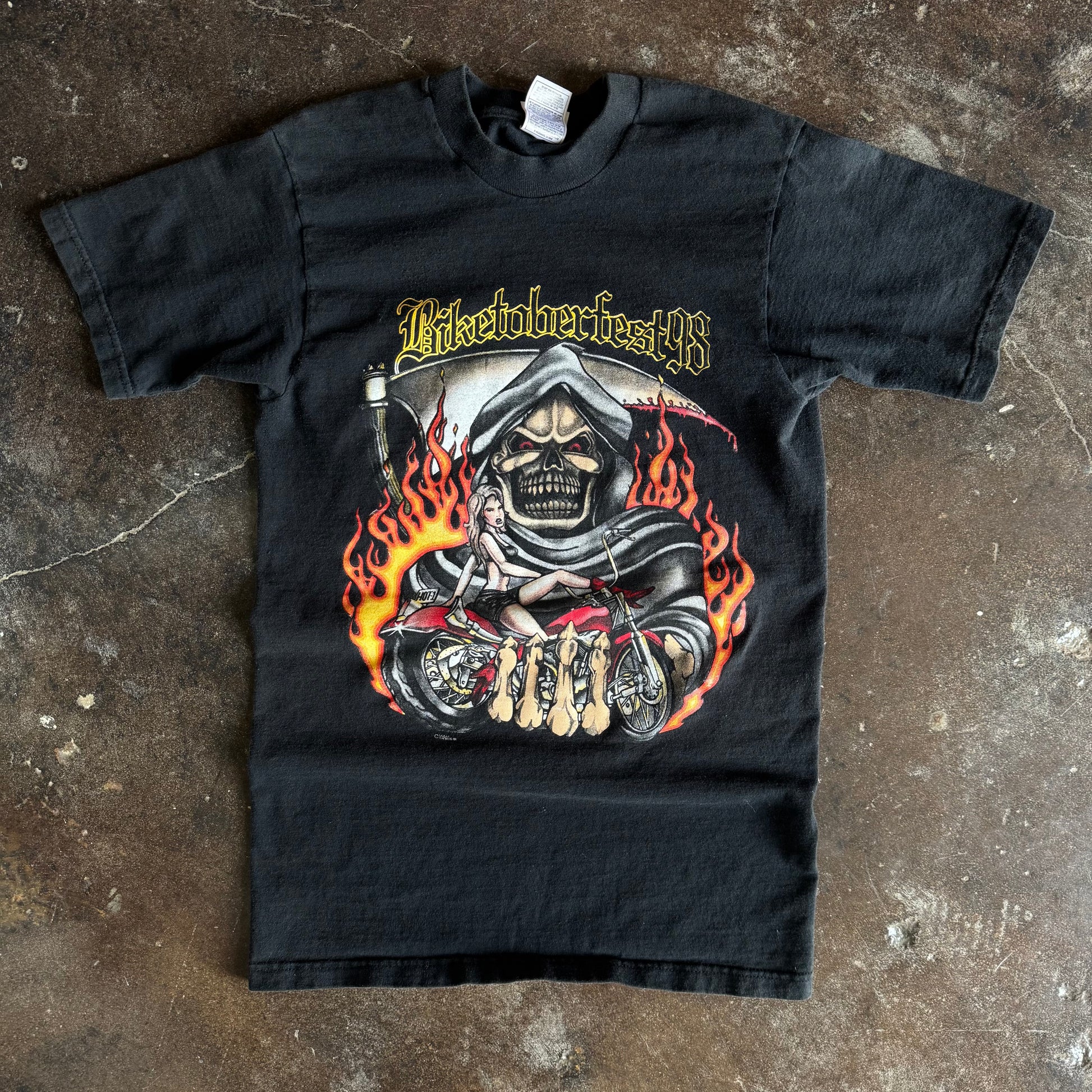 90’s Biketoberfest Grim Reaper MILF Flame Tee (S)