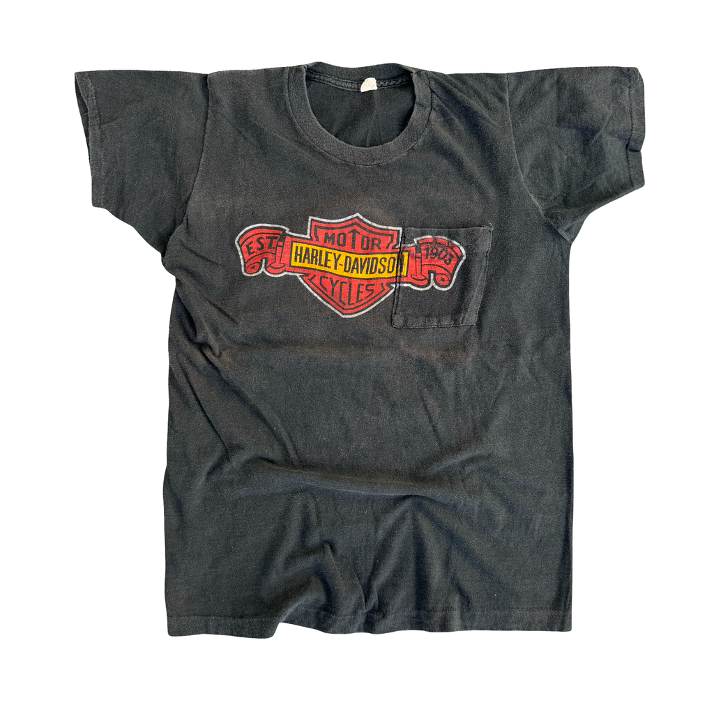 80’s Harley Banner Emblem Tee Size L