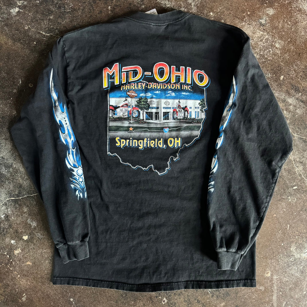 Y2K Harley Flaming Blades Ohio Longsleeve (L)