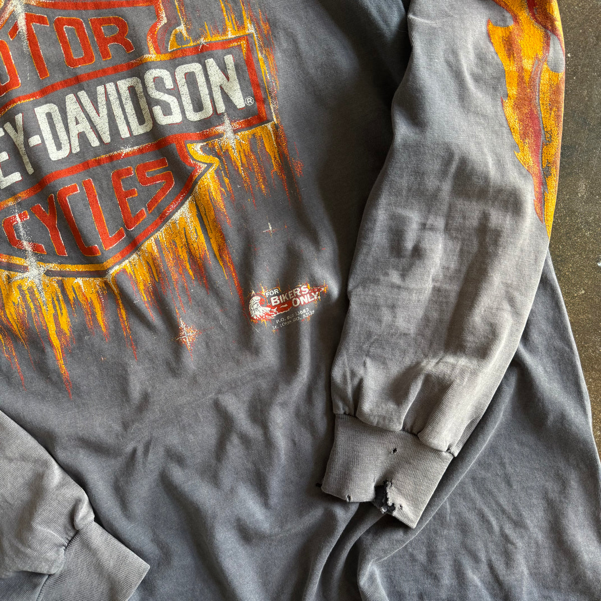 80’s Harley Shining Shield Sun Faded Flame Longsleeve (XL)