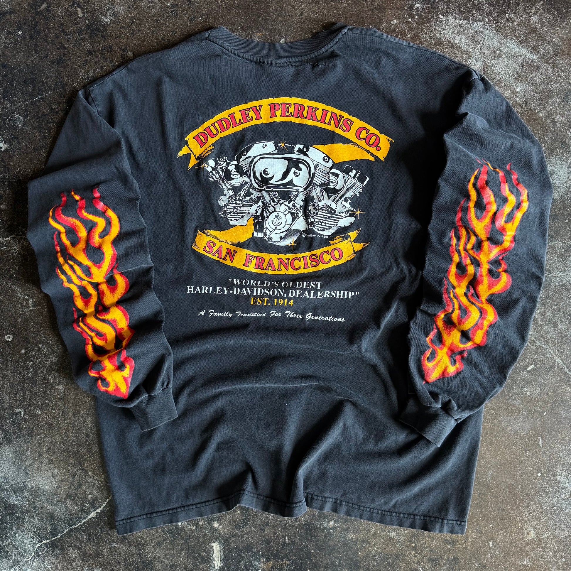 90’s Dudley Perkins “Doctor Dudley’s” Flame Longsleeve (XL)