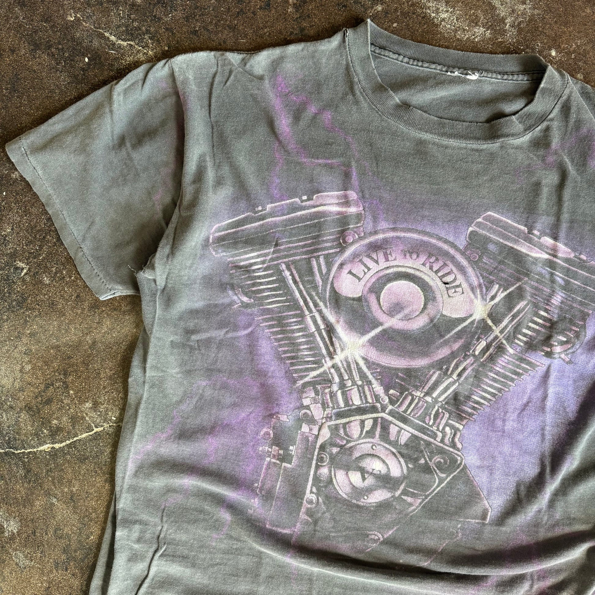 90’s V Twin Sun Faded Lightning AOP Tee (XL)