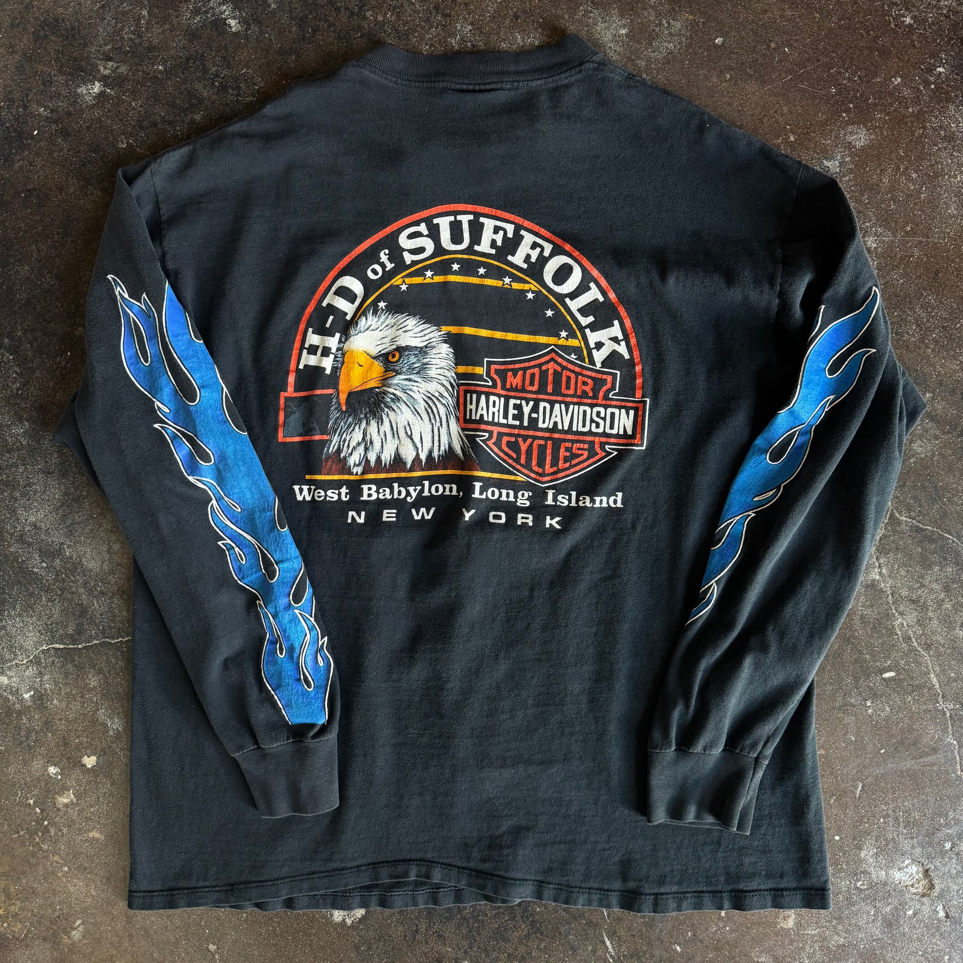 90’s Harley Blue Flame Emblem Longsleeve (XXL)