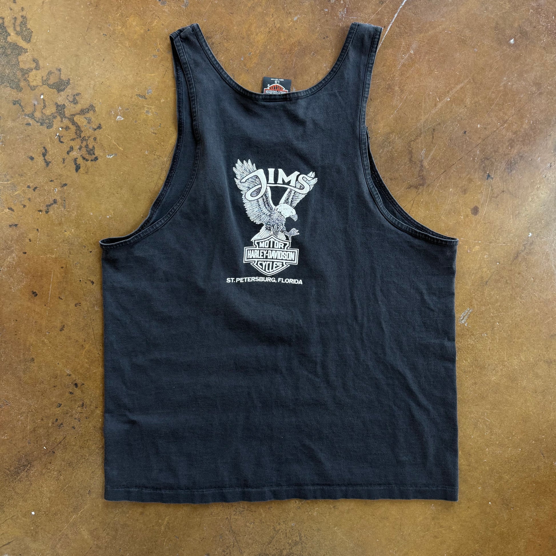 90’s Harley Blue Flame Ball Tank Top Tee (L)