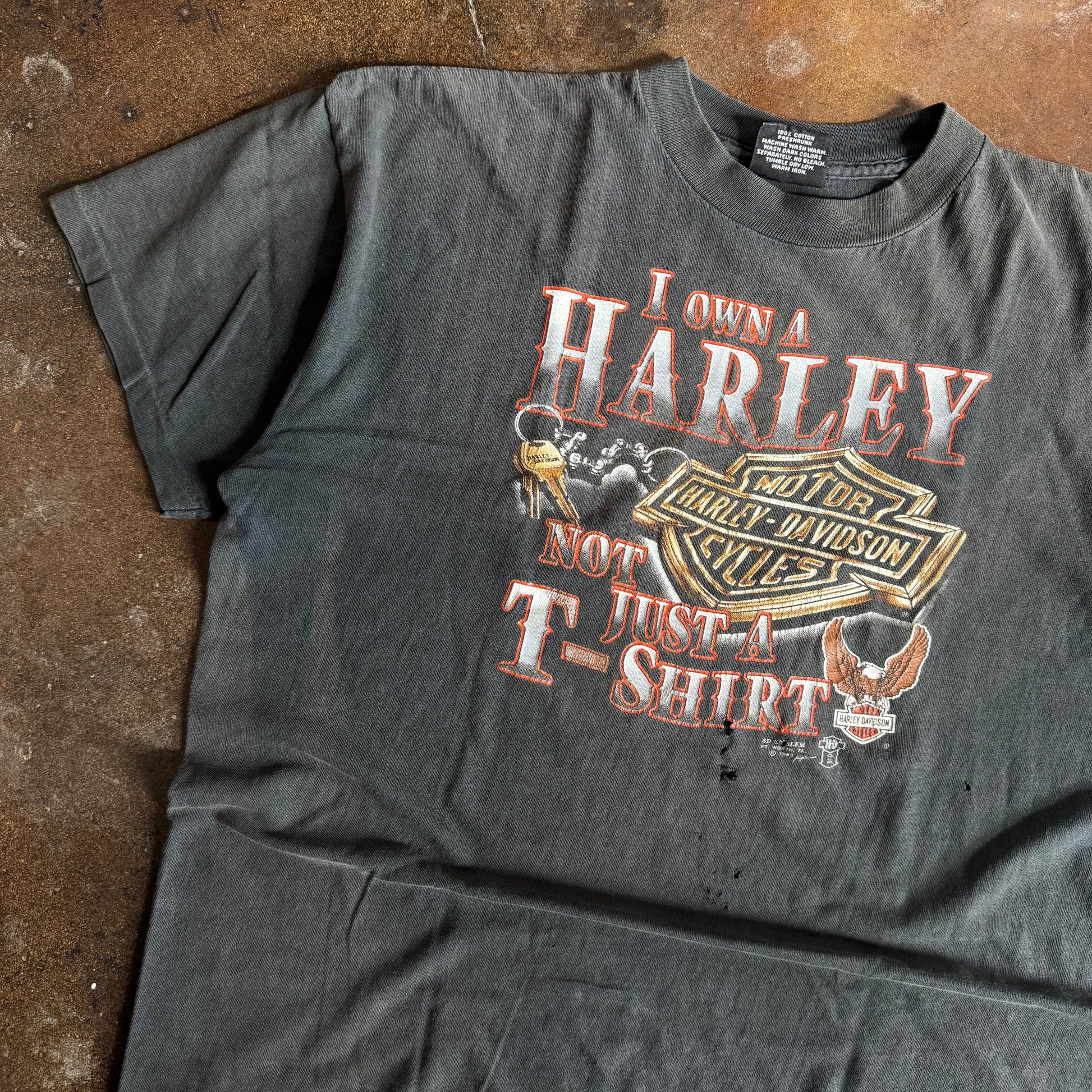 90’s 3D Emblem Harley “I Own” Sun Faded Tee (XL)