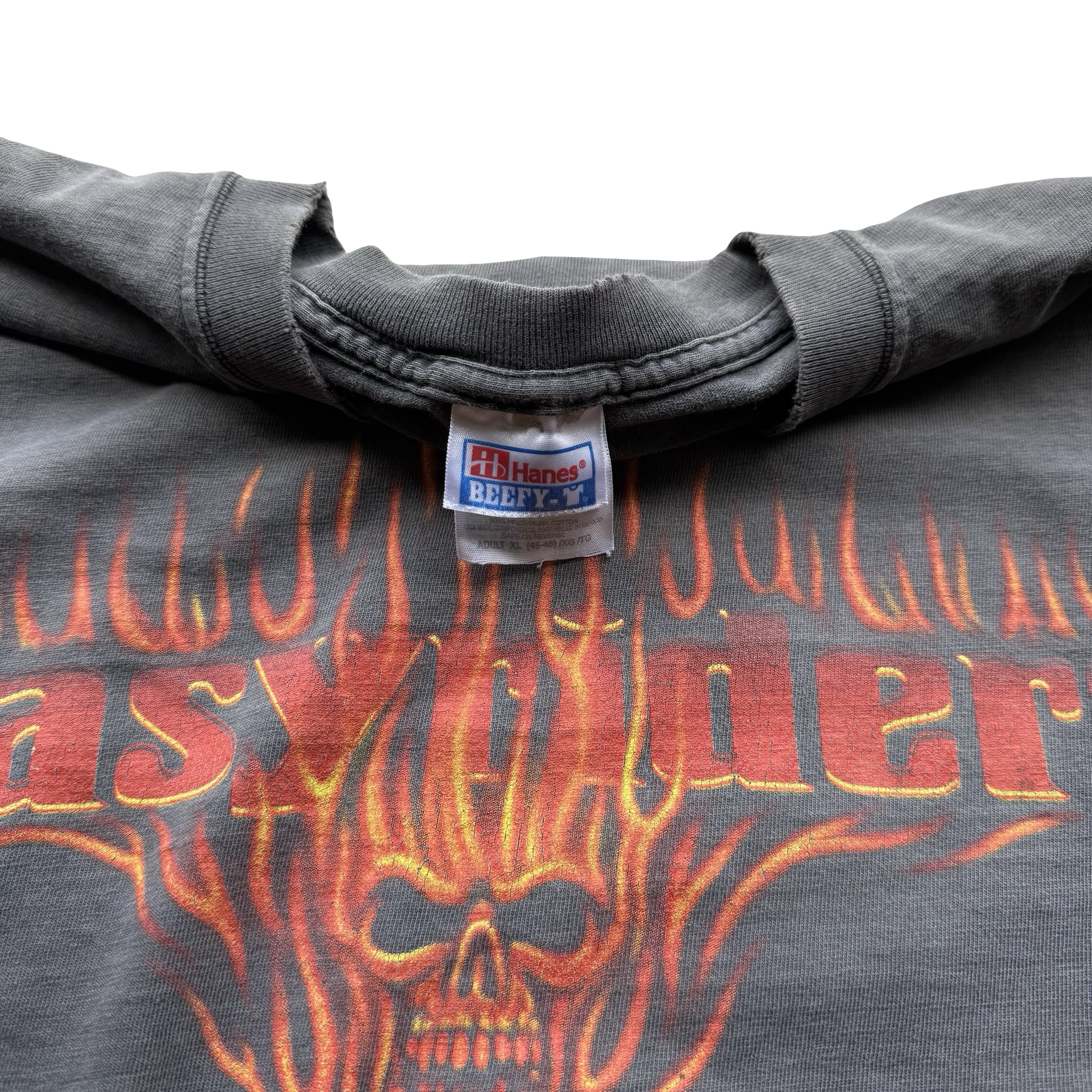 90’s Easyriders Flame Skull Sun Faded Longsleeve Tee Size XL