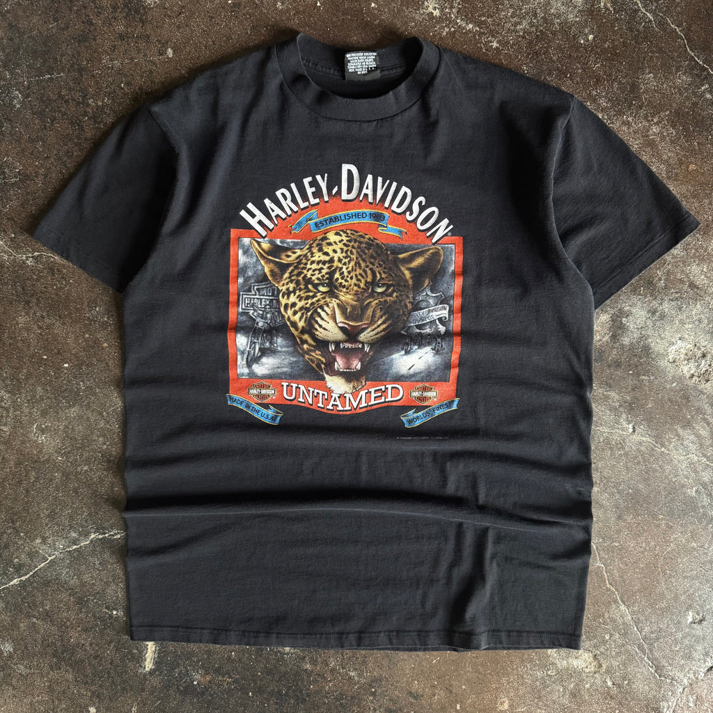 90’s Harley 3D Emblem Untamed Leopard Tee (XL)