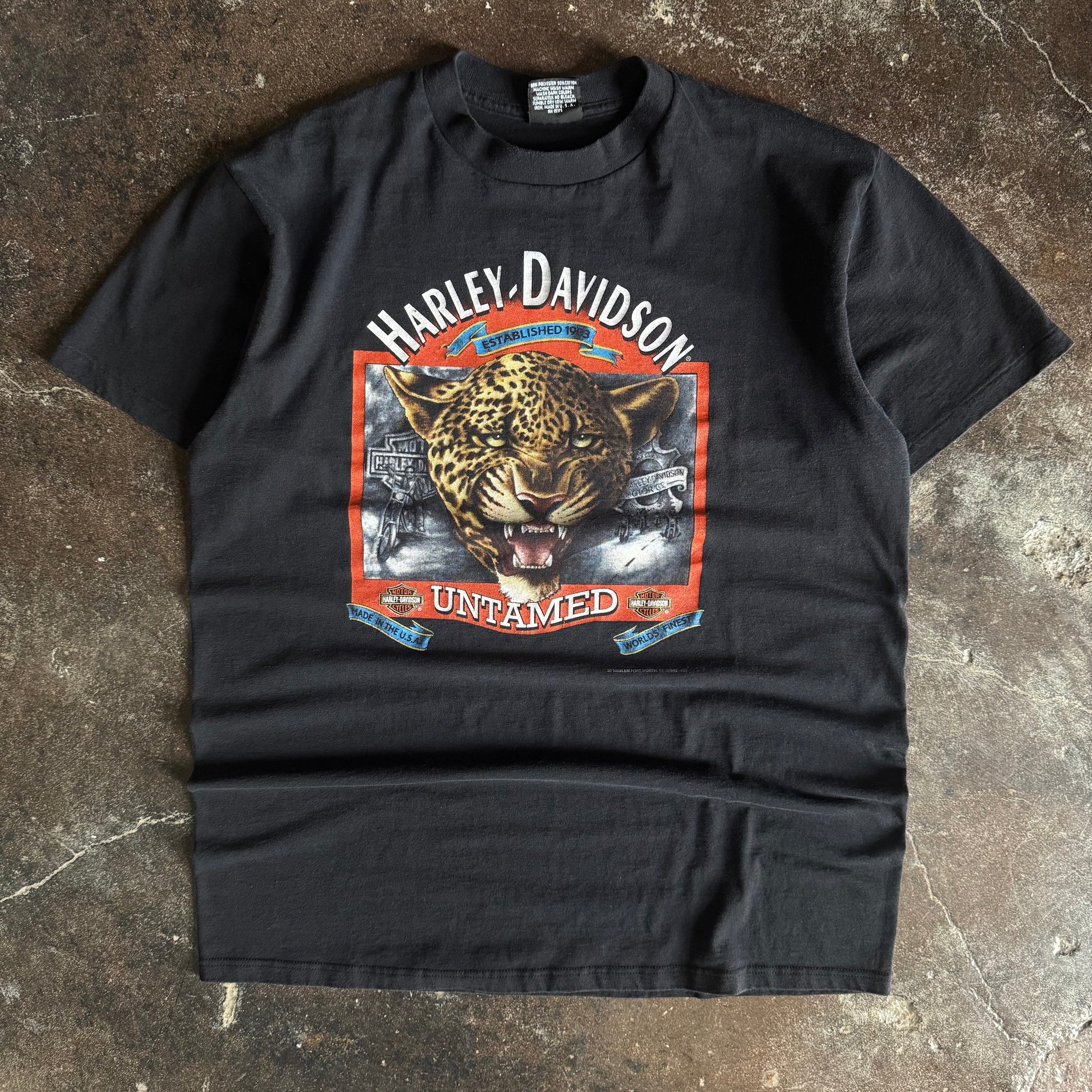 90’s Harley 3D Emblem Untamed Leopard Tee (XL)