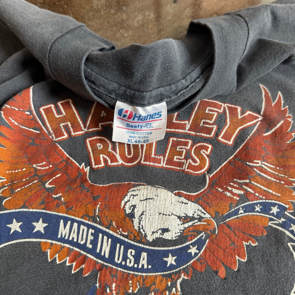 80’s Harley Rules Establish Eagle Sun Faded Tee (XL)