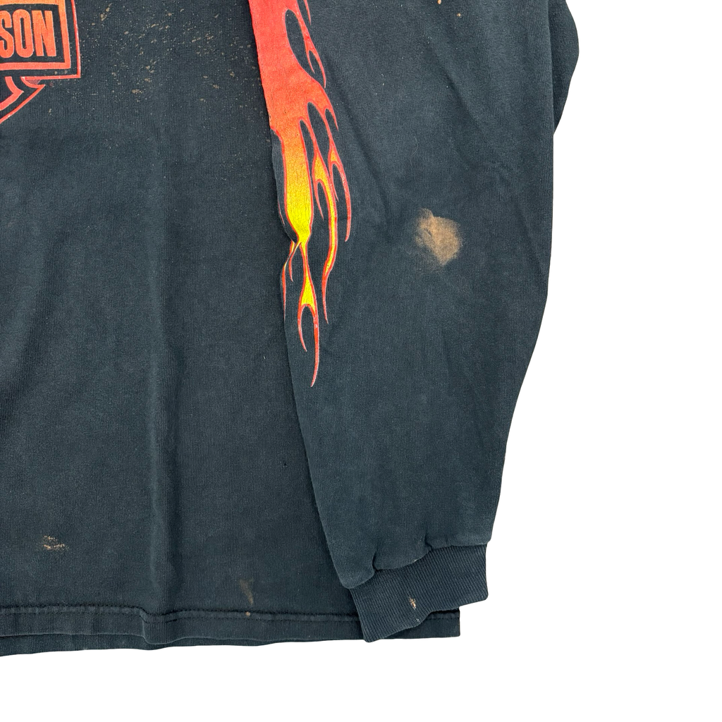 Y2K Harley Flame Emblem Longsleeve Tee Size XL