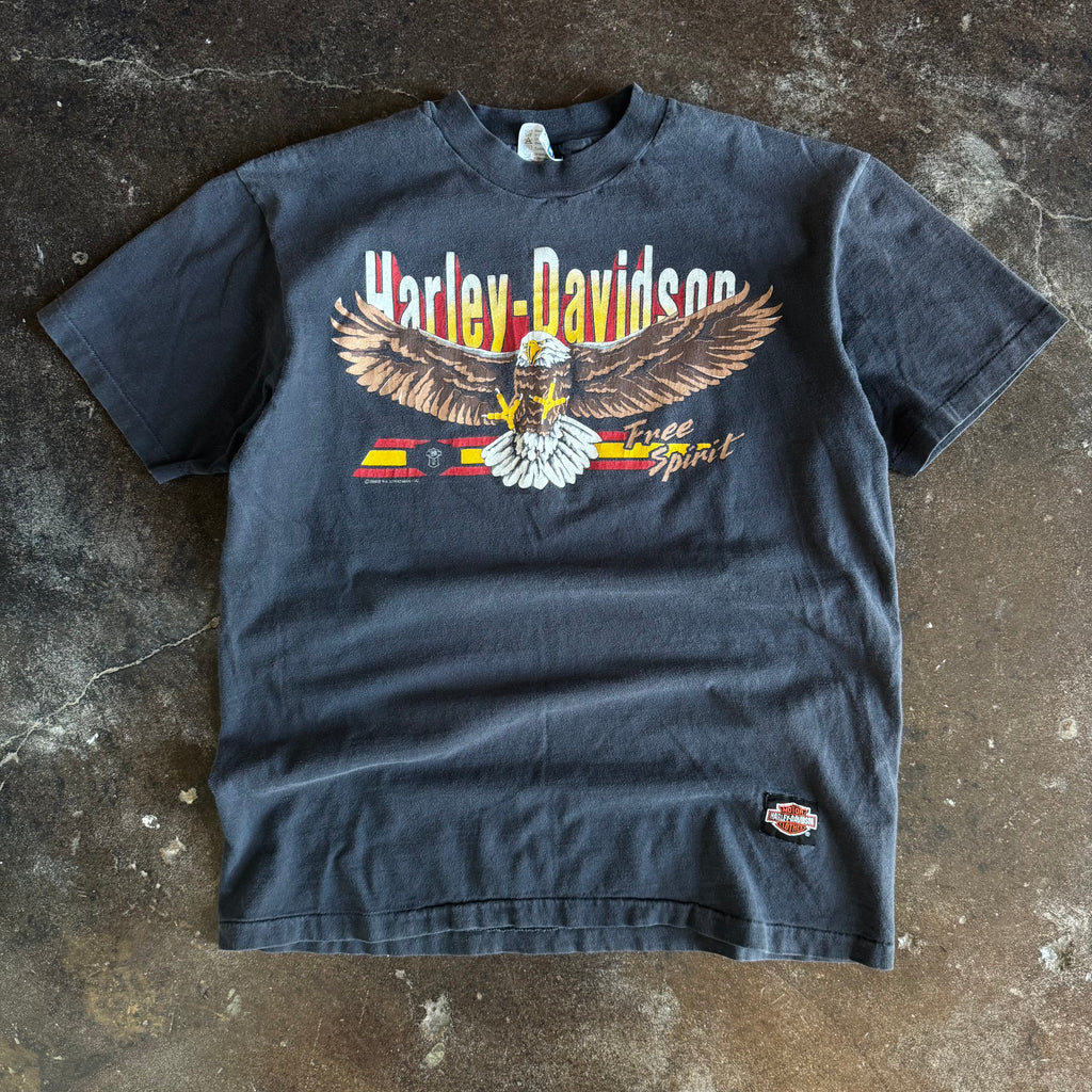 Vintage 1980s Harley-Davidson Free Spirit eagle graphic t-shirt
