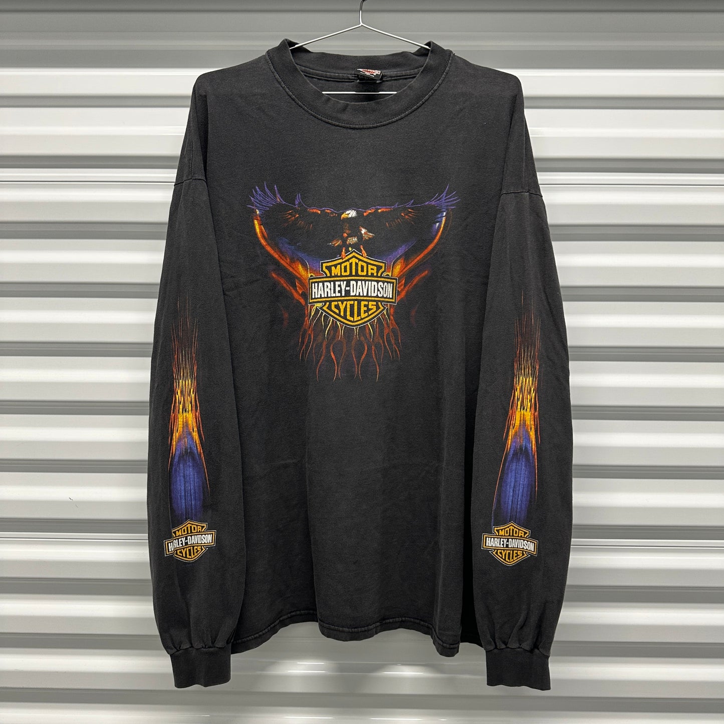 Harley Double Flame Eagle Longsleeve T Shirt Size XXL