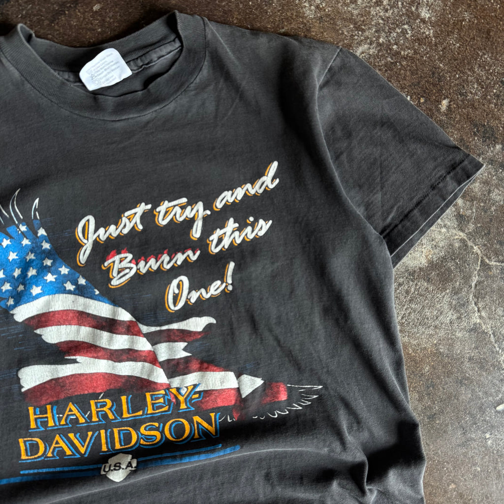 90’s Harley “Try and Burn This One” Flag Tee (M)
