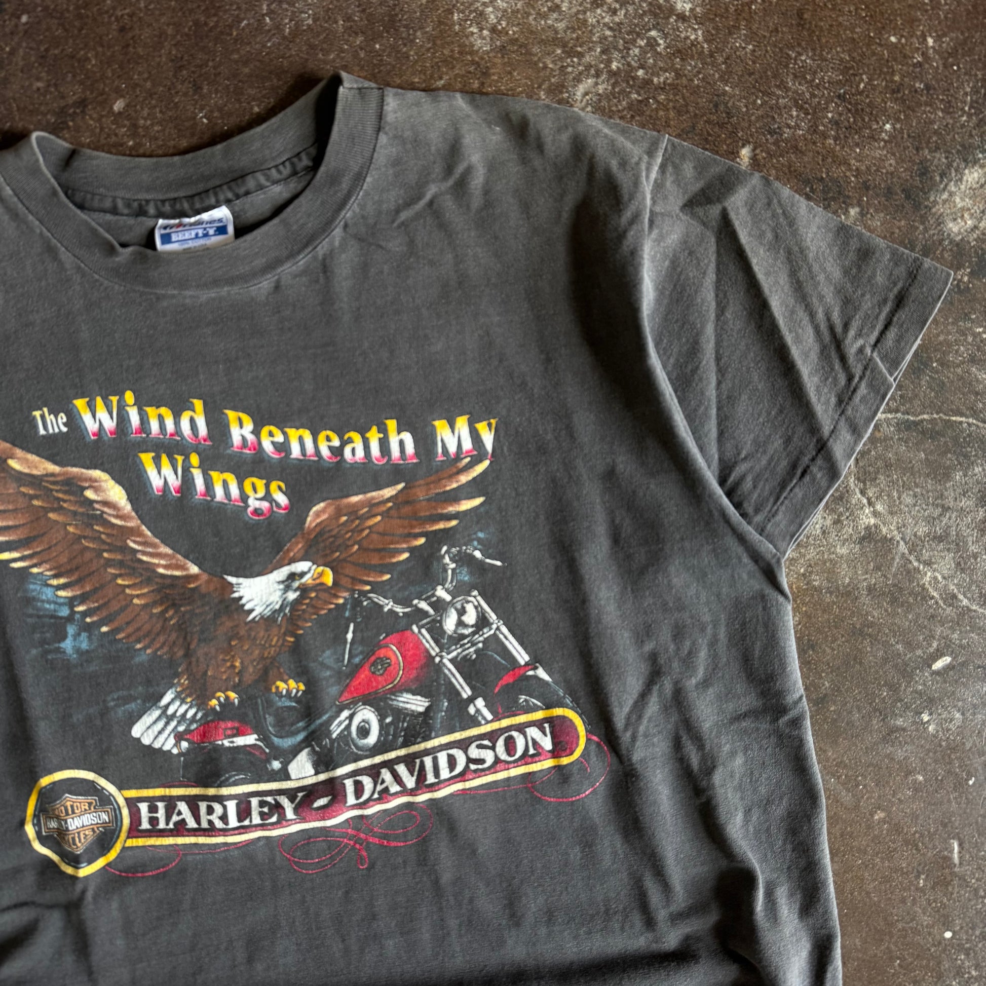 80’s Harley Wind Beneath My Wings Sun Faded Tee (XL)