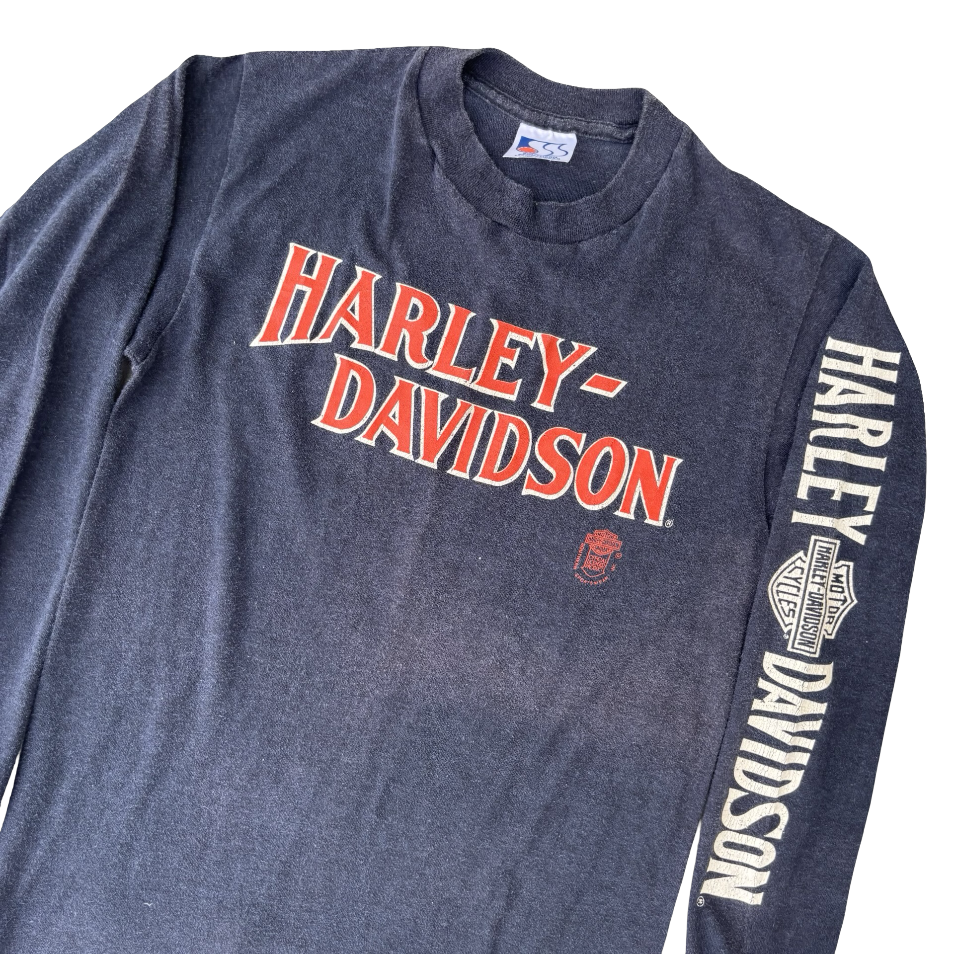 80’s Harley Davidson Spellout Longsleeve Tee Size S