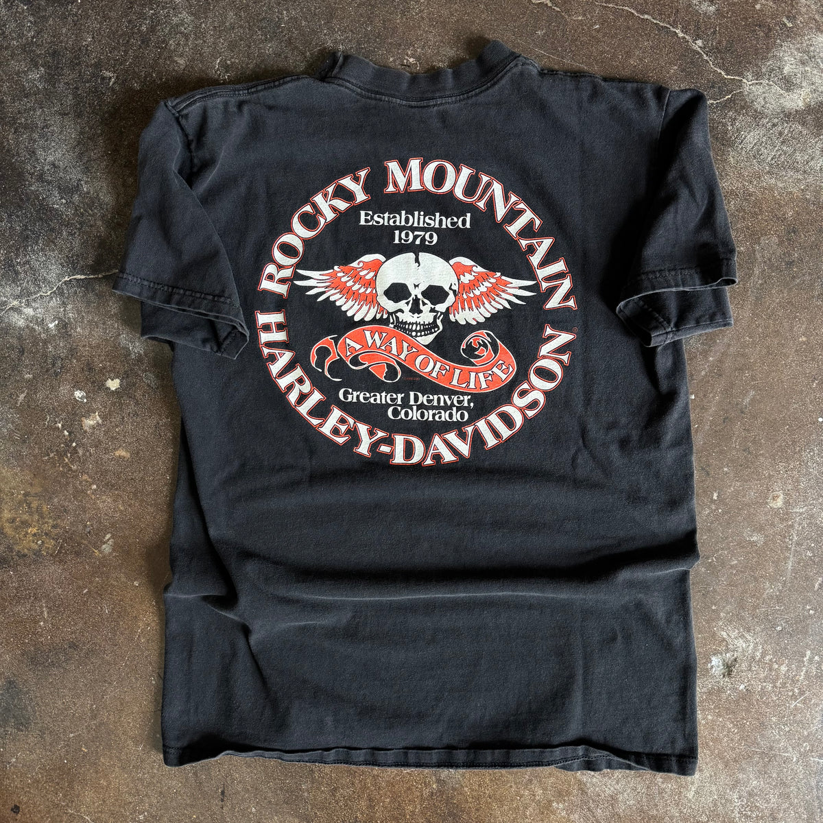 90’s Harley Flaming Banner Rocky Mountain Tee (L)