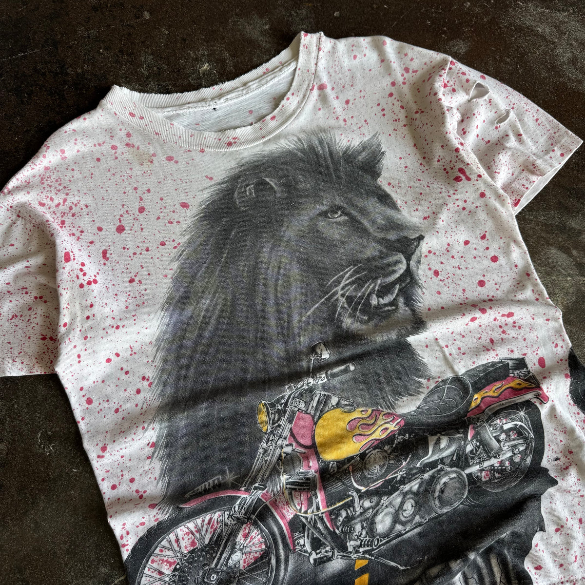 90’s Flame Biker AOP Lion Tee (L)