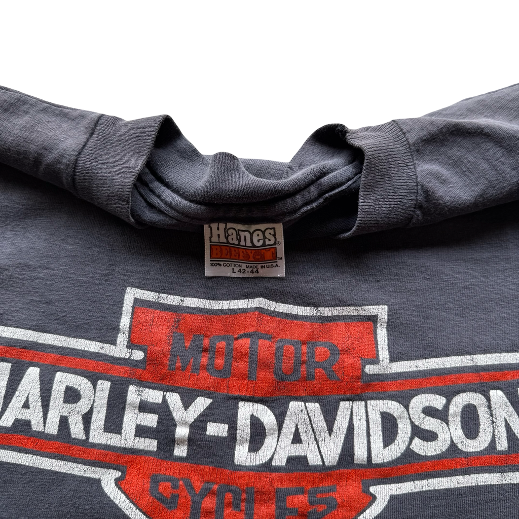 80’s Harley Davidson Sun Faded Logo NYC Tee Size L