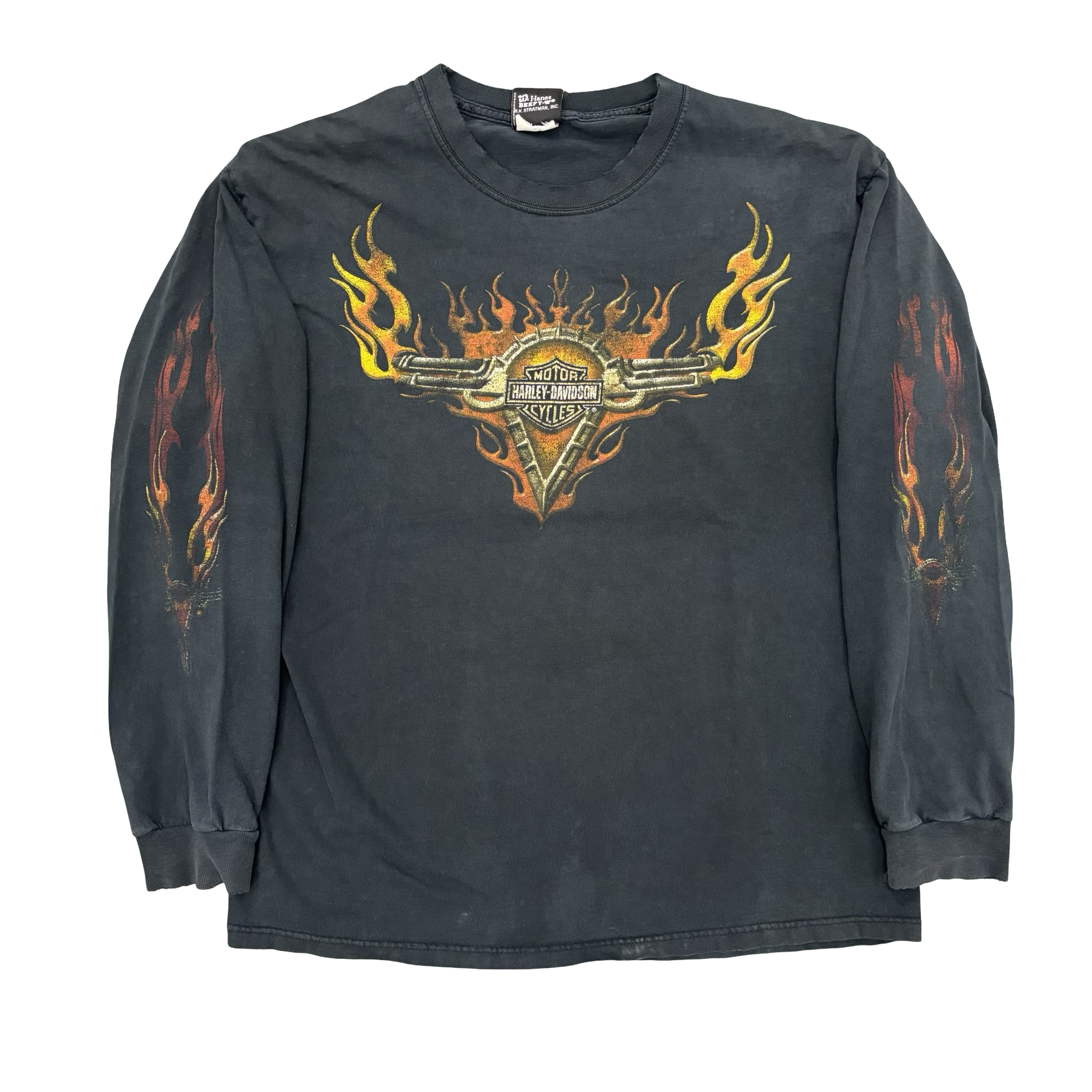 90’s Harley Flame Engine Longsleeve Tee Size XL