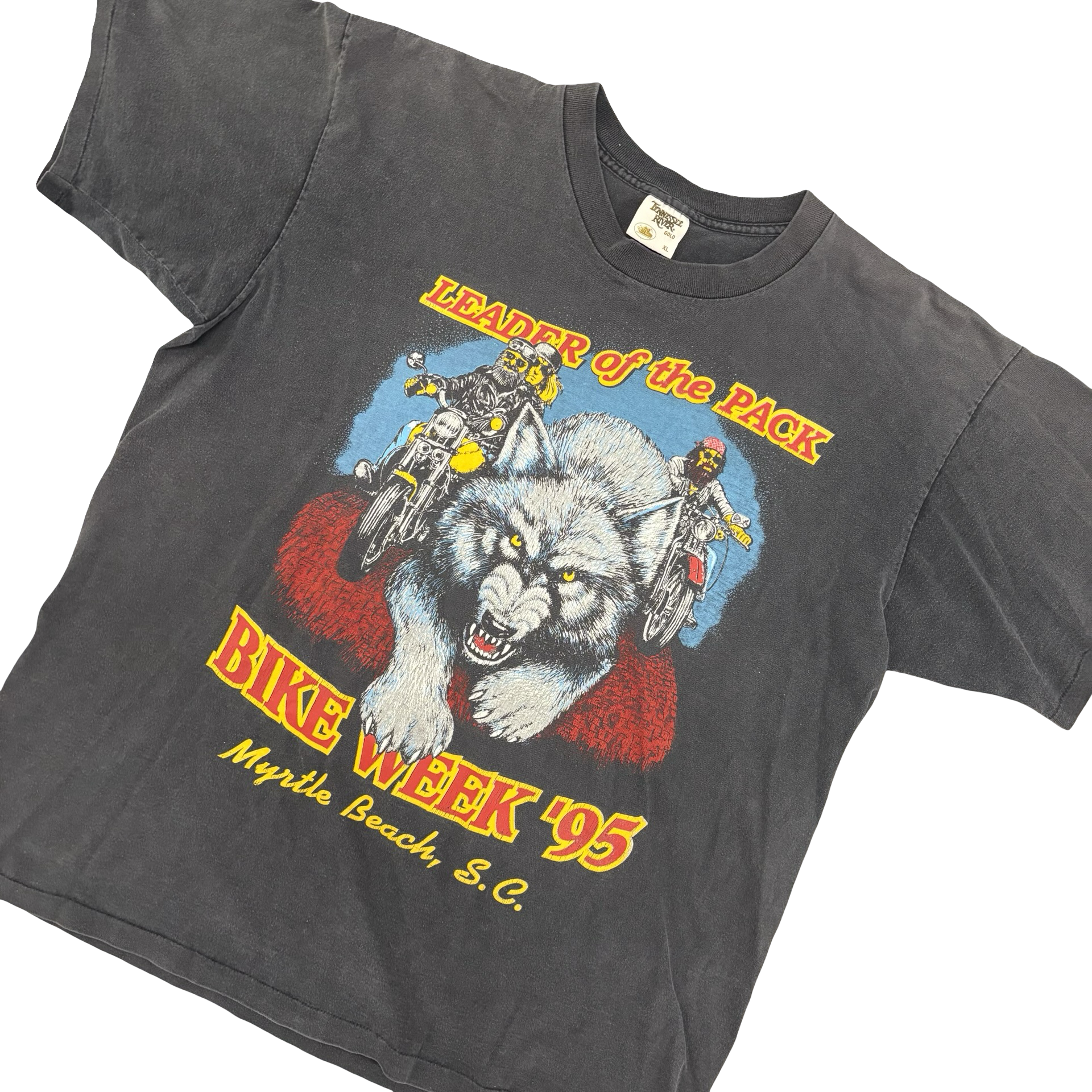90’s Leader of the Pack Bike Week Wolf Tee Size XL