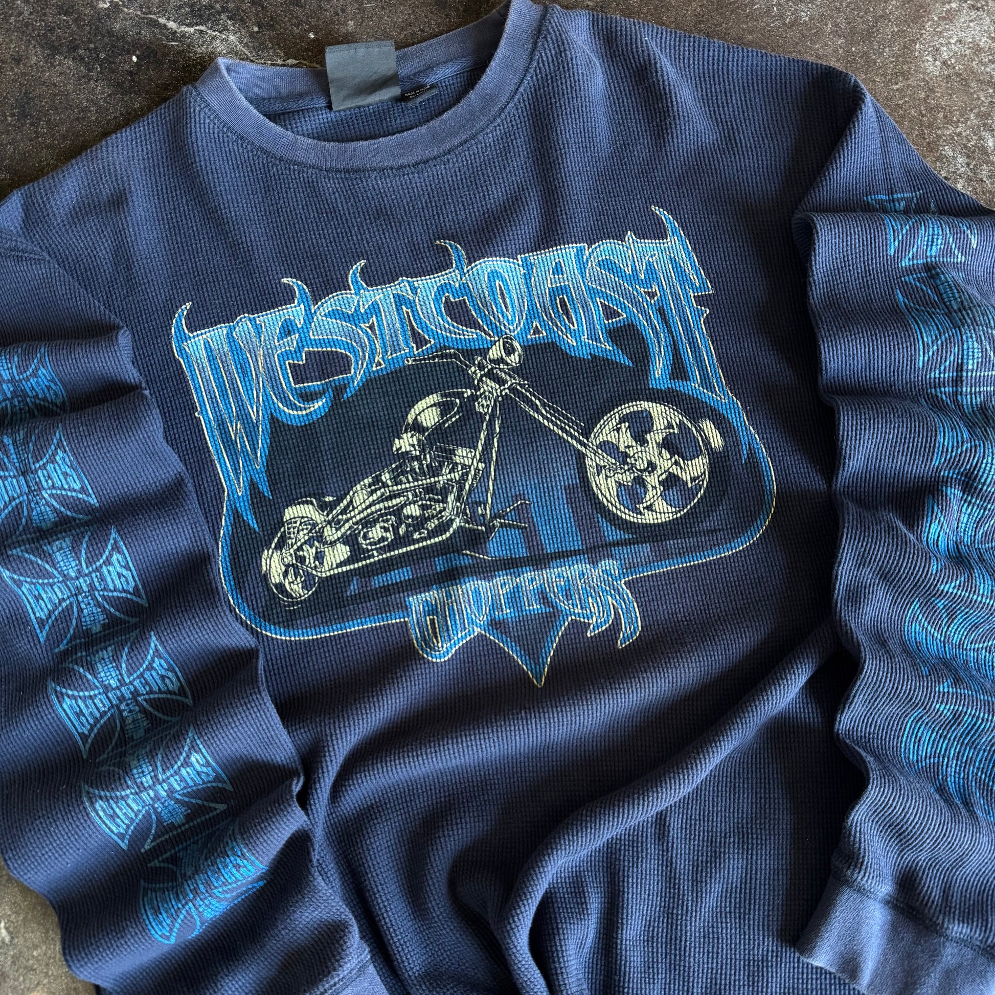 Y2K West Coast Choppers Blue Emblem Thermal (XL)