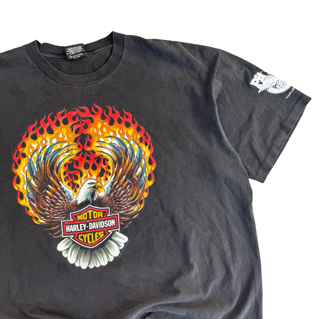 90’s Harley Flaming Eagle Emblem Tee Size 2XL