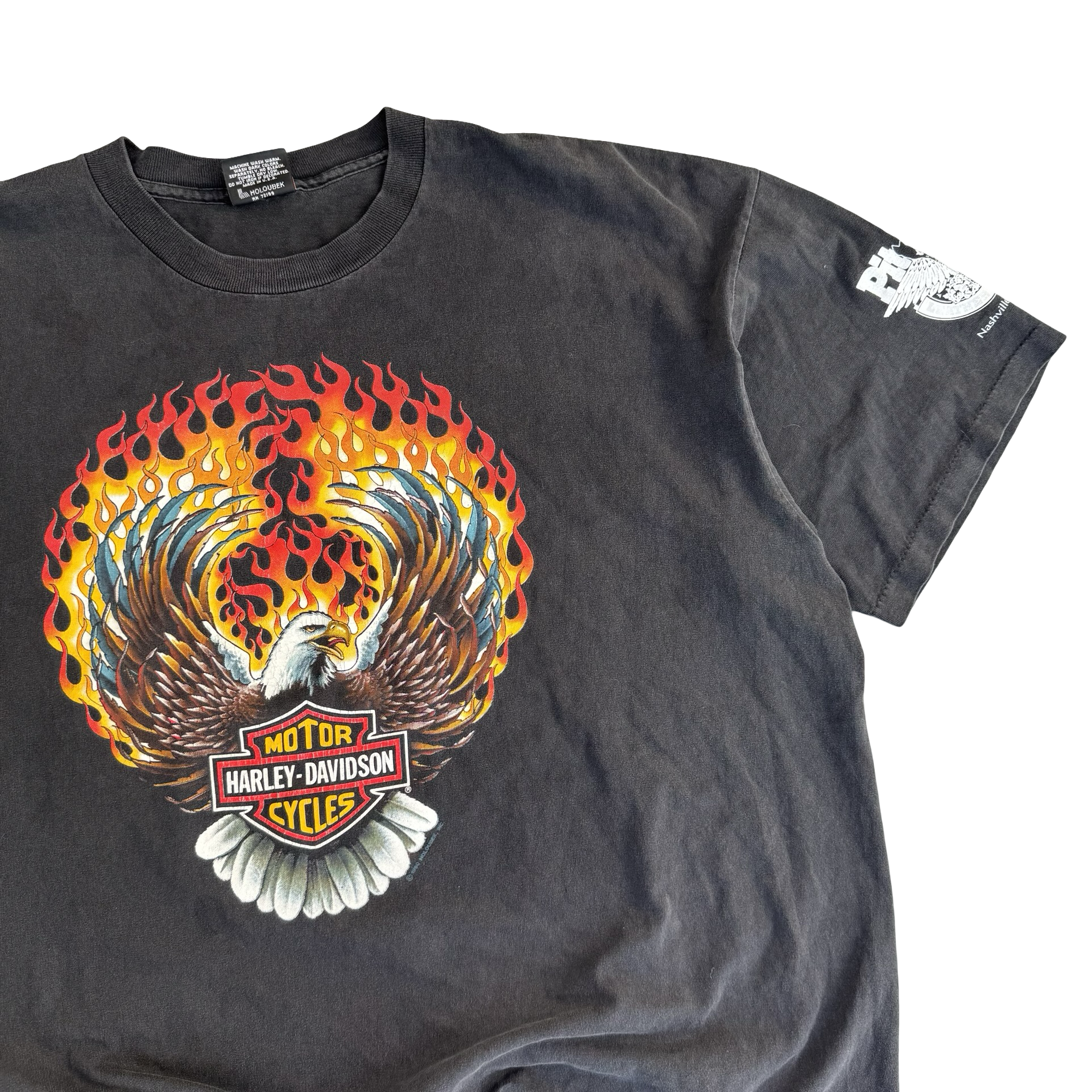 90’s Harley Flaming Eagle Emblem Tee Size 2XL